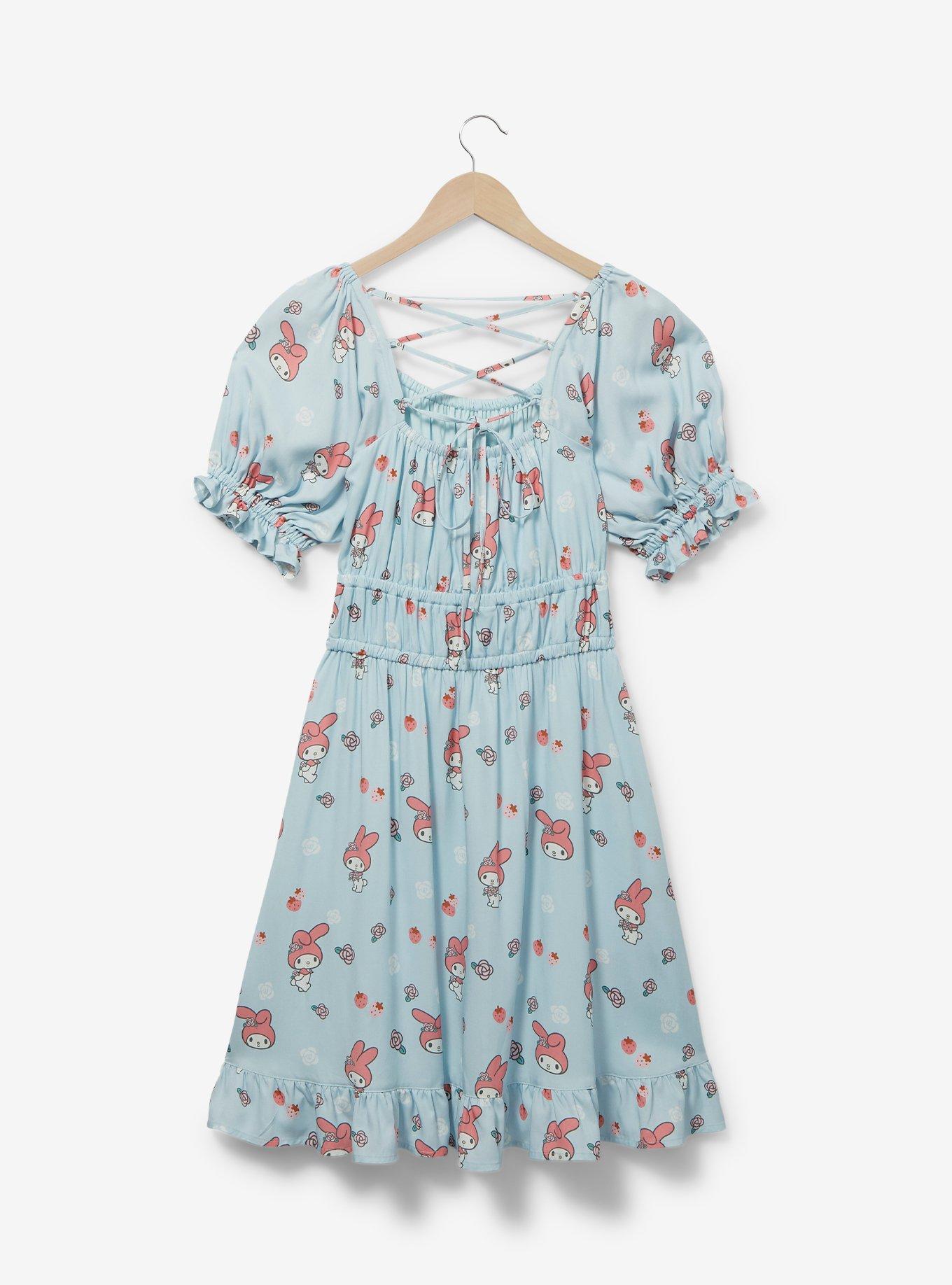 Sanrio My Melody Allover Print Plus Size Smock Dress - BoxLunch Exclusive, LIGHT BLUE, alternate