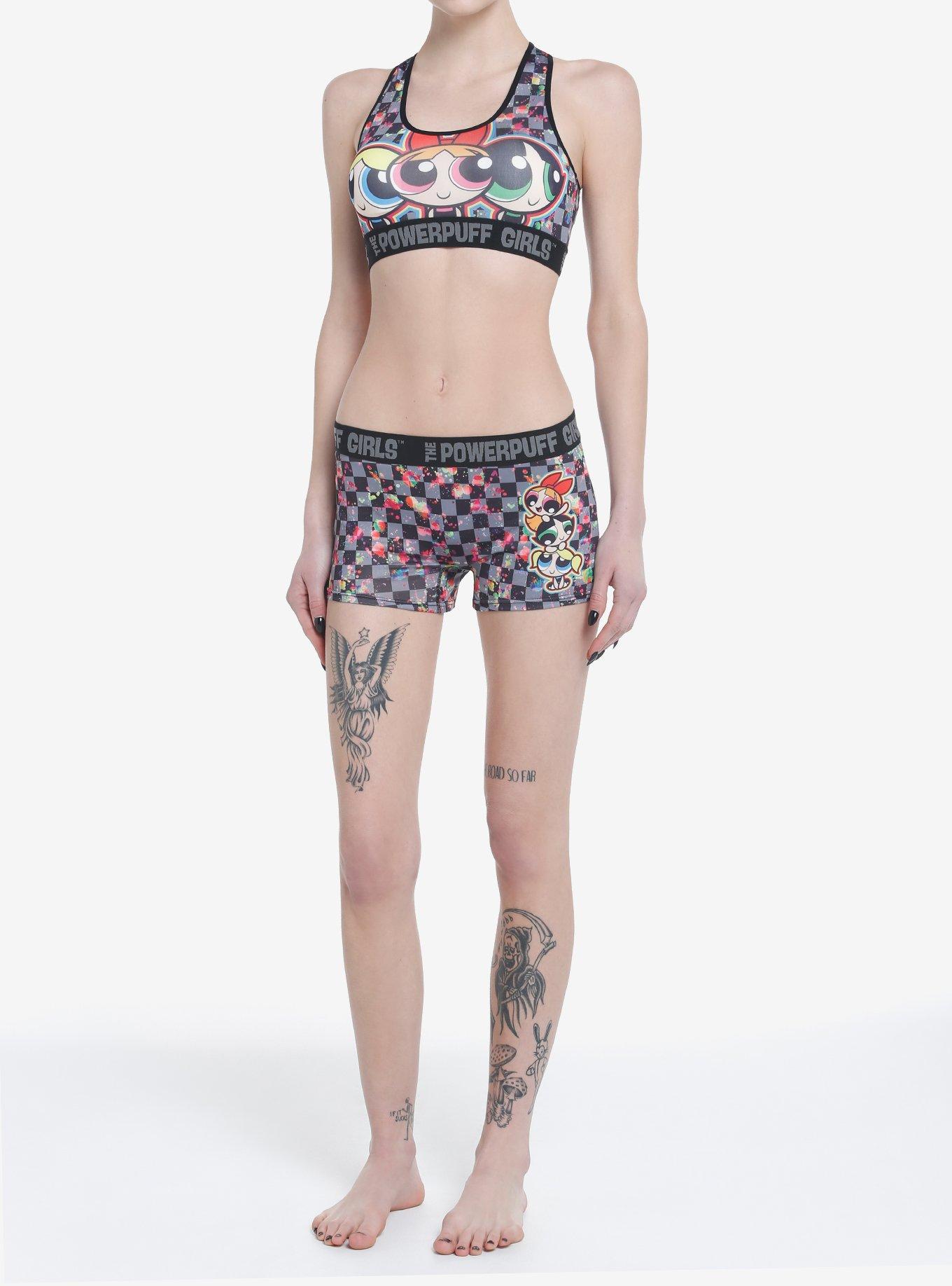 The Powerpuff Girls Checkered Bra & Boyshort Panty Set, MULTI, alternate