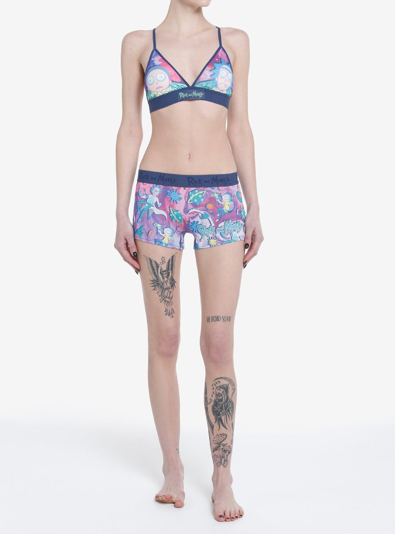 Rick And Morty Space Travel Bra & Boyshort Panty Set, MULTI, alternate