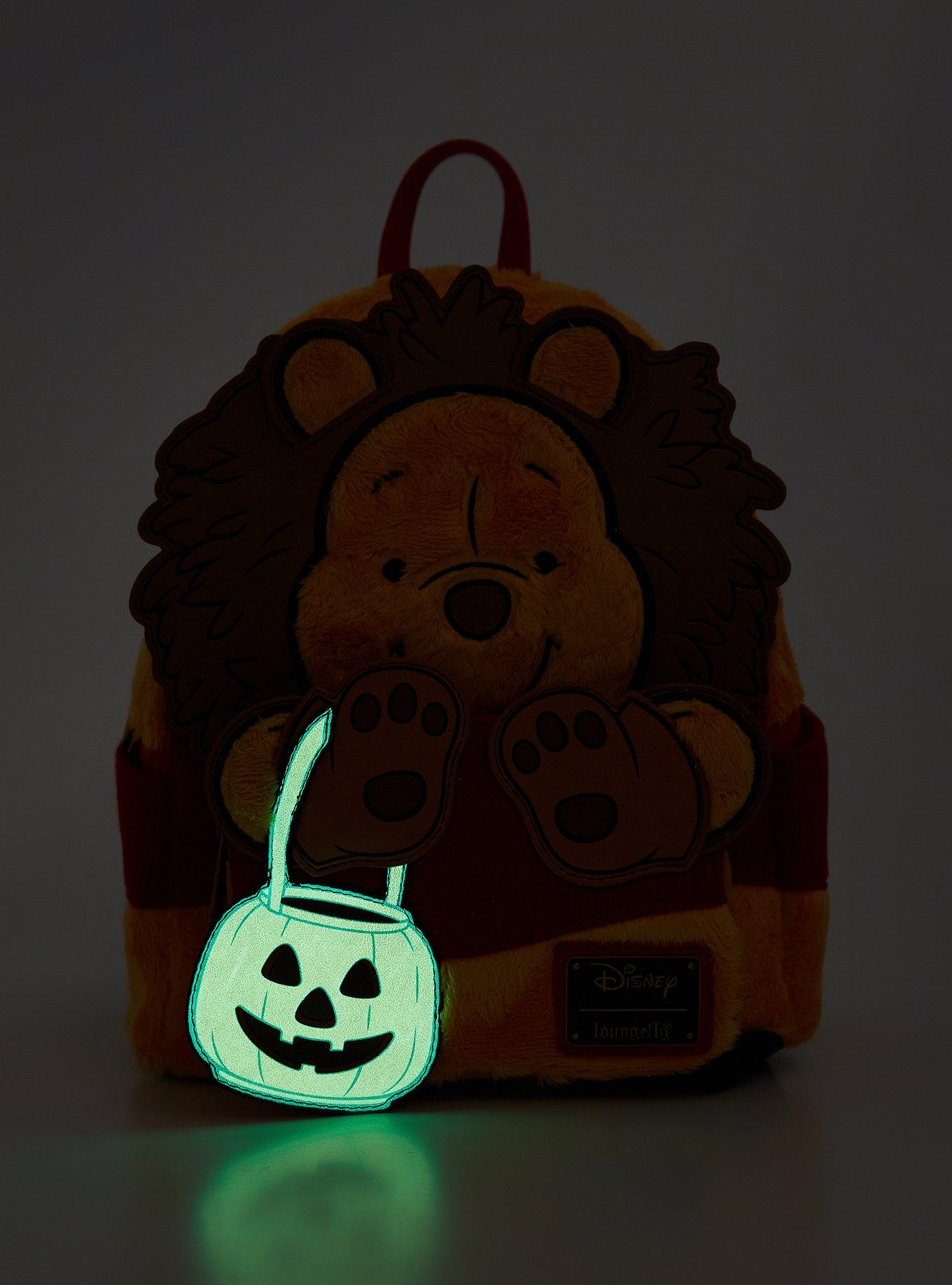 Loungefly Disney Winnie the Pooh Faux Fur Lion Halloween Costume Glow-in-the-Dark Mini Backpack, , alternate