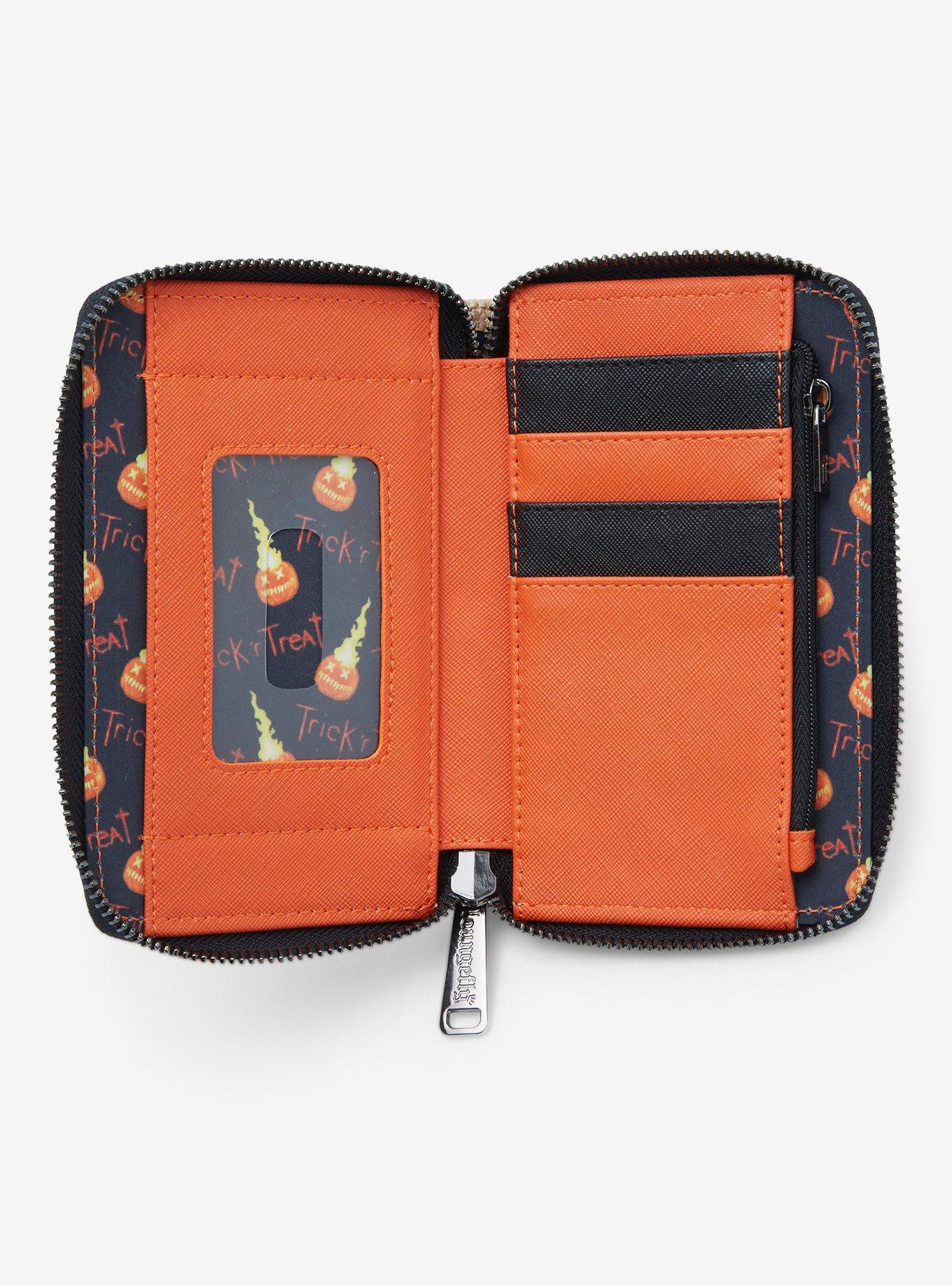 Loungefly Trick 'r Treat Pumpkin Head Sam Small Zip Wallet, , alternate