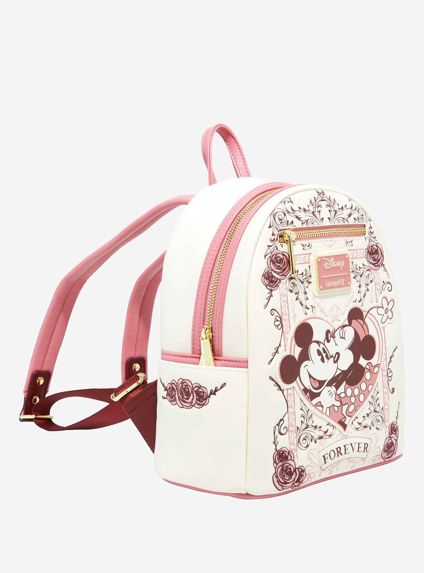 Loungefly Disney Mickey and Minnie Mouse Forever Floral Mini Backpack - BoxLunch Exclusive, , alternate