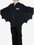 Ghost Bat Wing Girls Hoodie, BLACK, alternate
