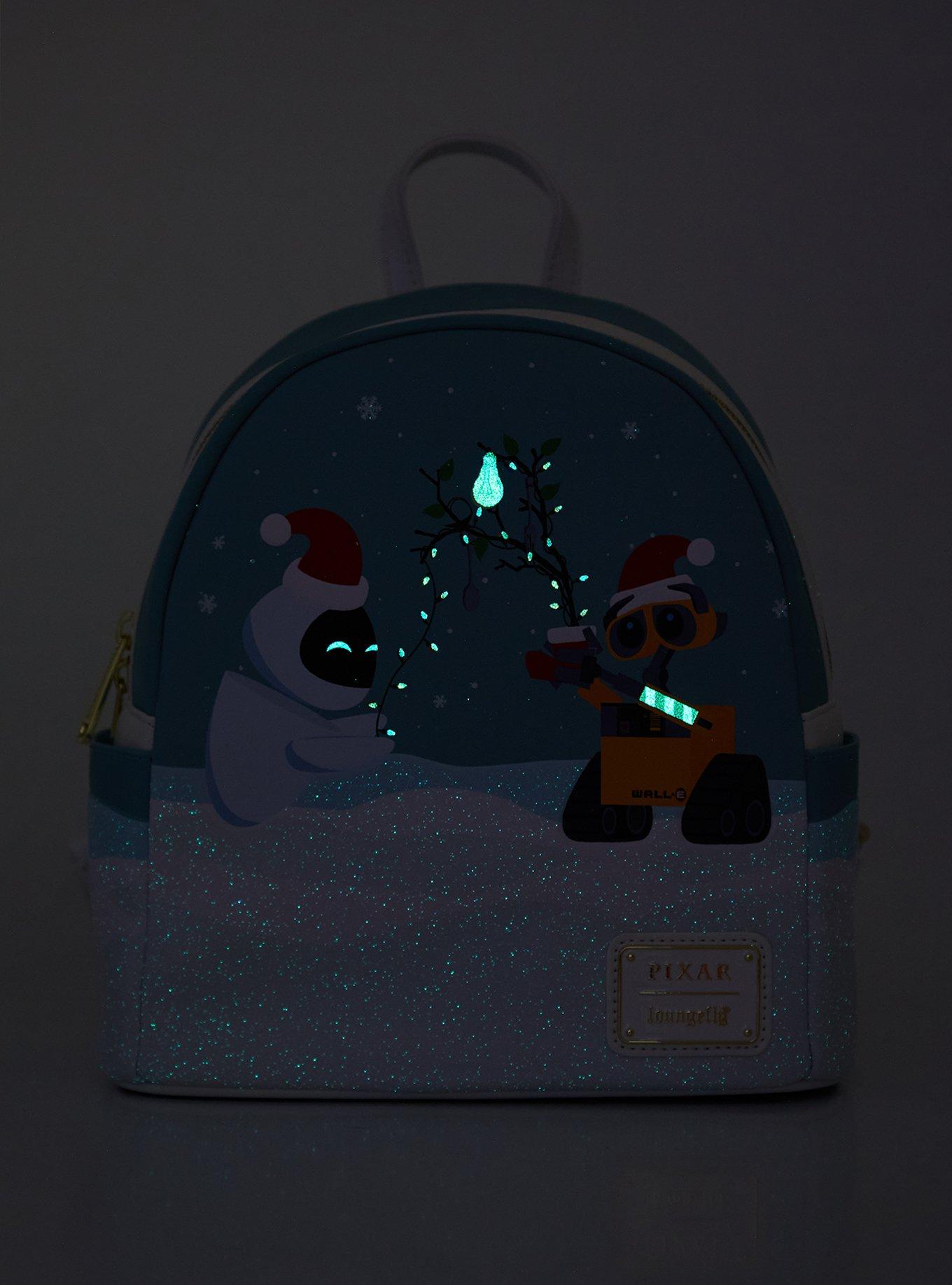 Loungefly Disney Pixar WALL-E EVE & WALL-E Holiday Glow-in-the-Dark Mini Backpack - BoxLunch Exclusive, , alternate