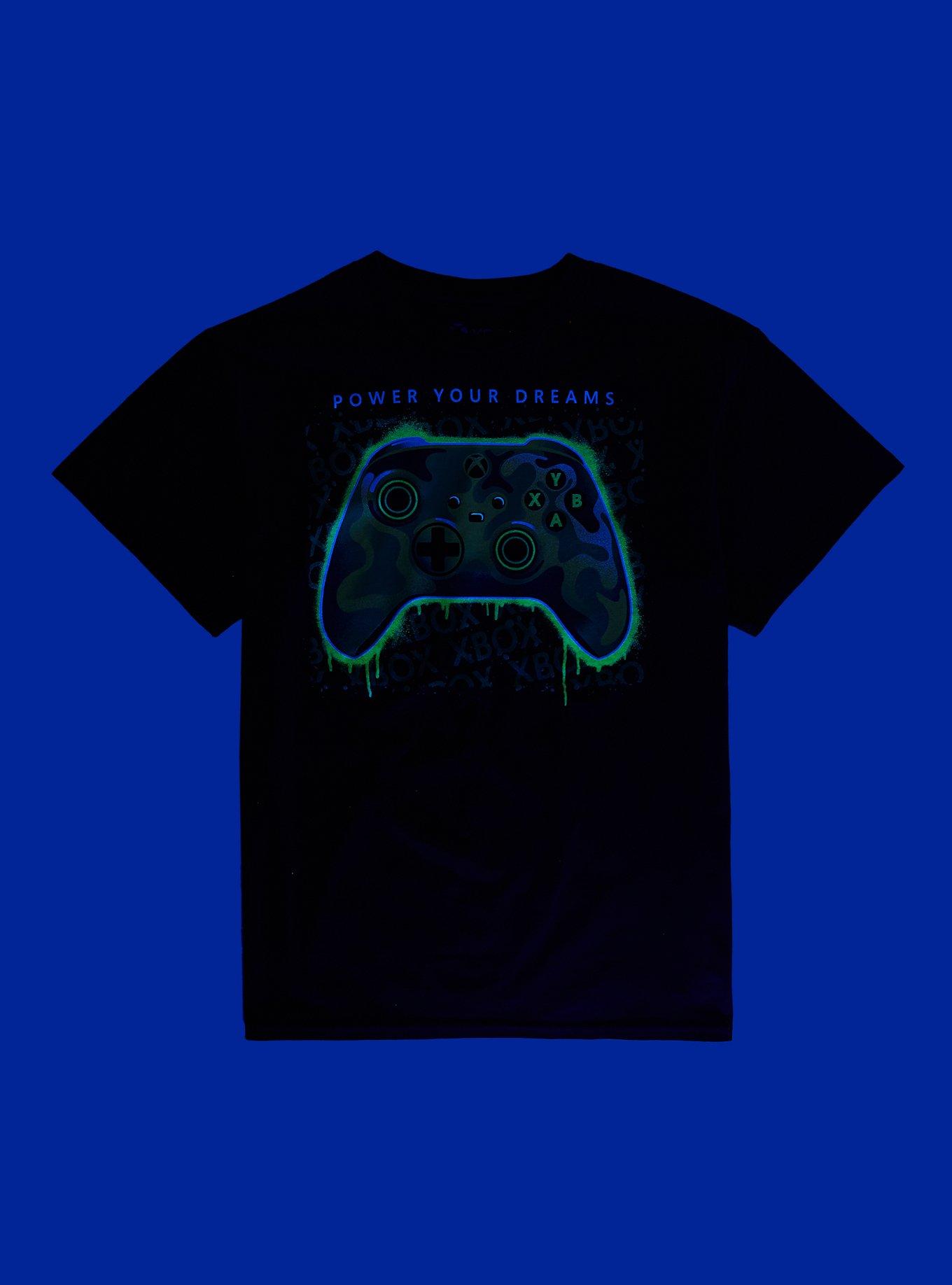 Xbox Controller Glow-in-the-Dark Youth T-Shirt - BoxLunch Exclusive, BLACK, alternate