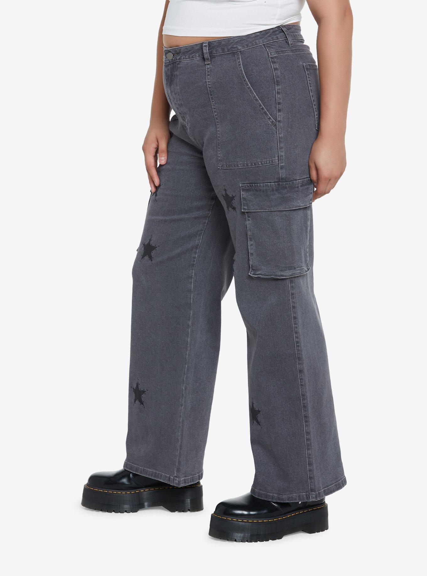 Grey Star Cargo Pants Plus Size, GREY, alternate