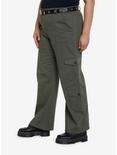Social Collision Olive Cargo Pants With Belt Plus Size, GREEN, alternate