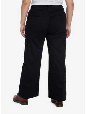 Social Collision Black Double Pocket Cargo Pants Plus Size, , hi-res