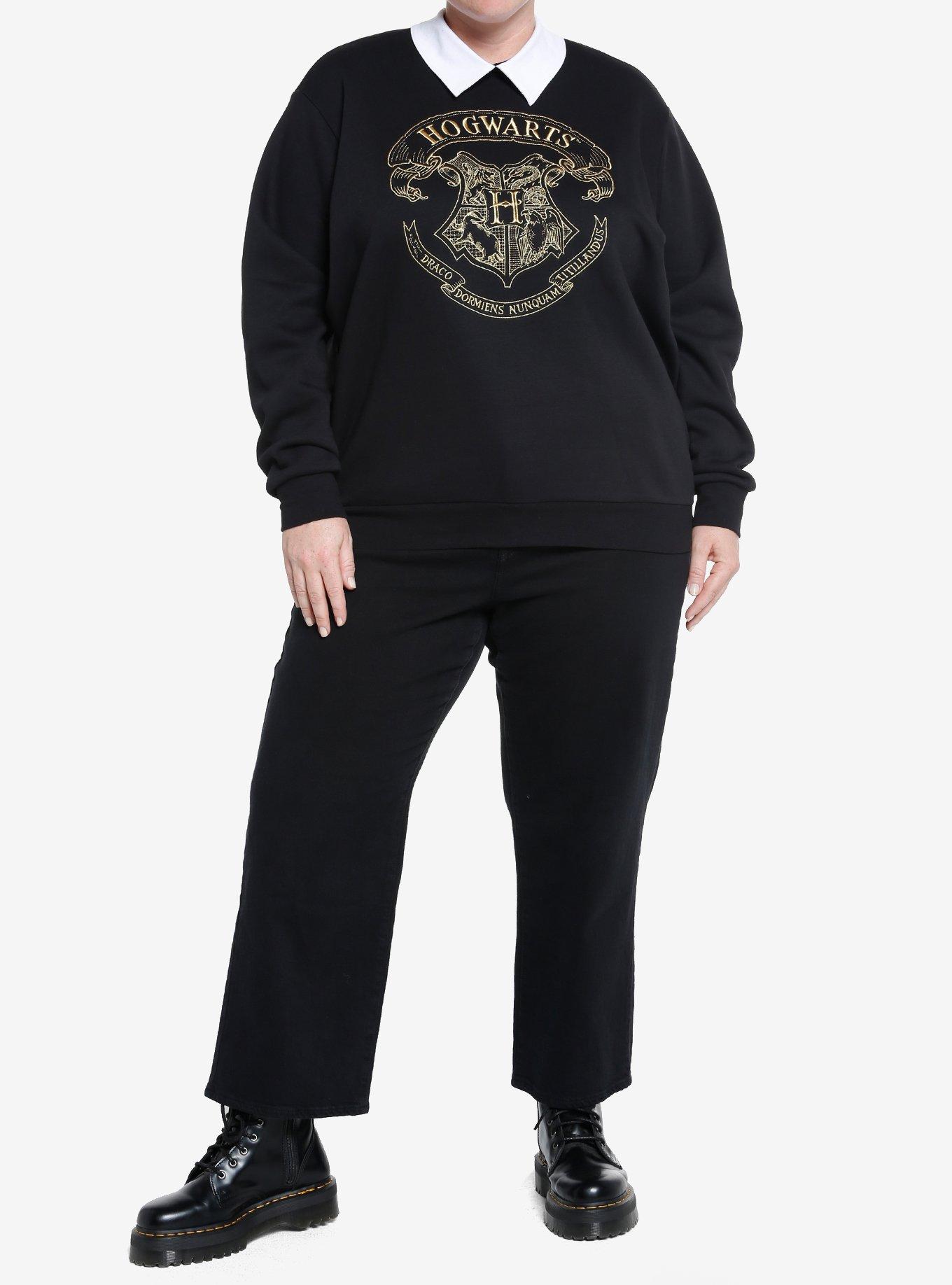 Harry Potter Hogwarts Collared Girls Sweatshirt Plus Size, GOLD, alternate