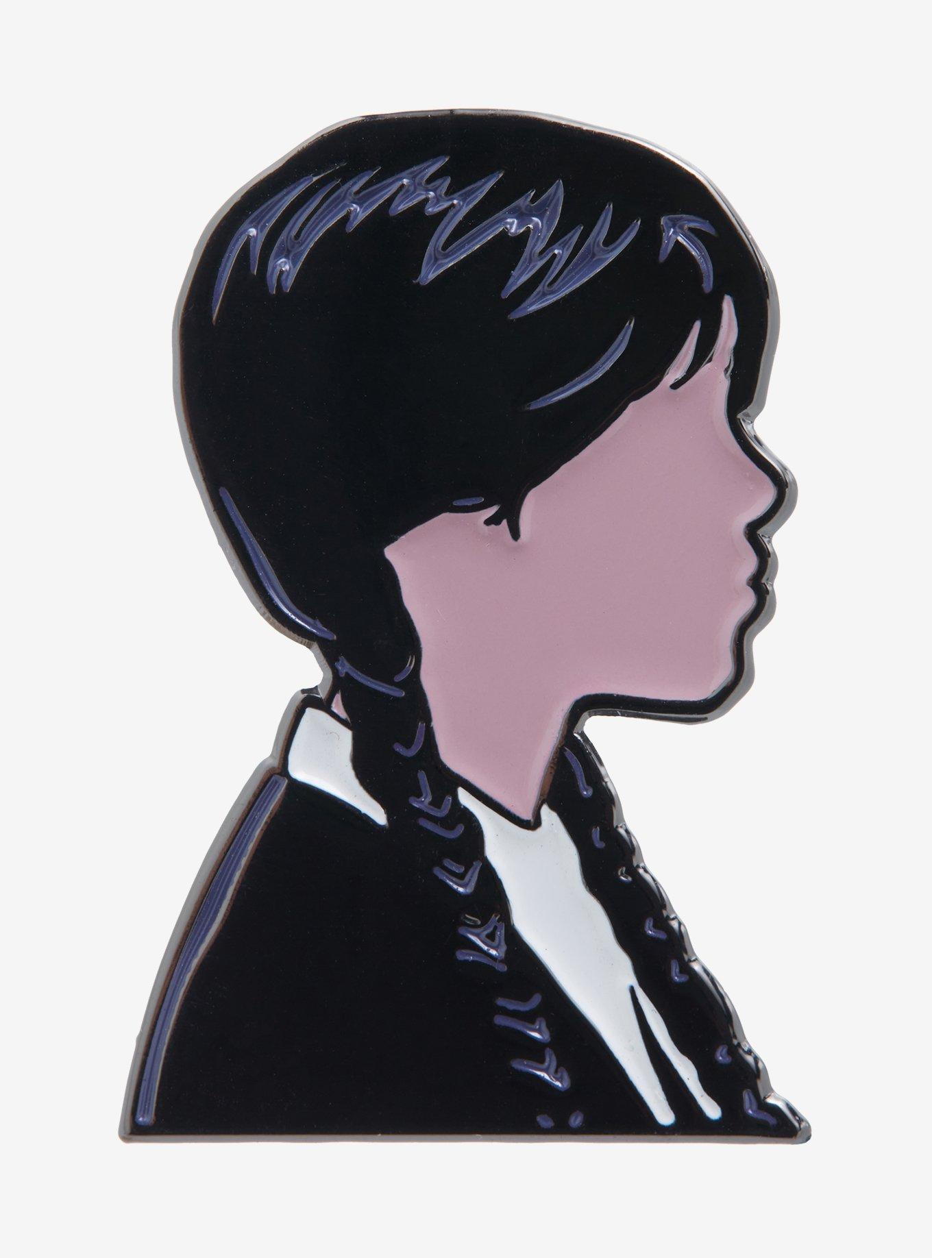 Wednesday Profile Portrait Enamel Pin - BoxLunch Exclusive, , alternate