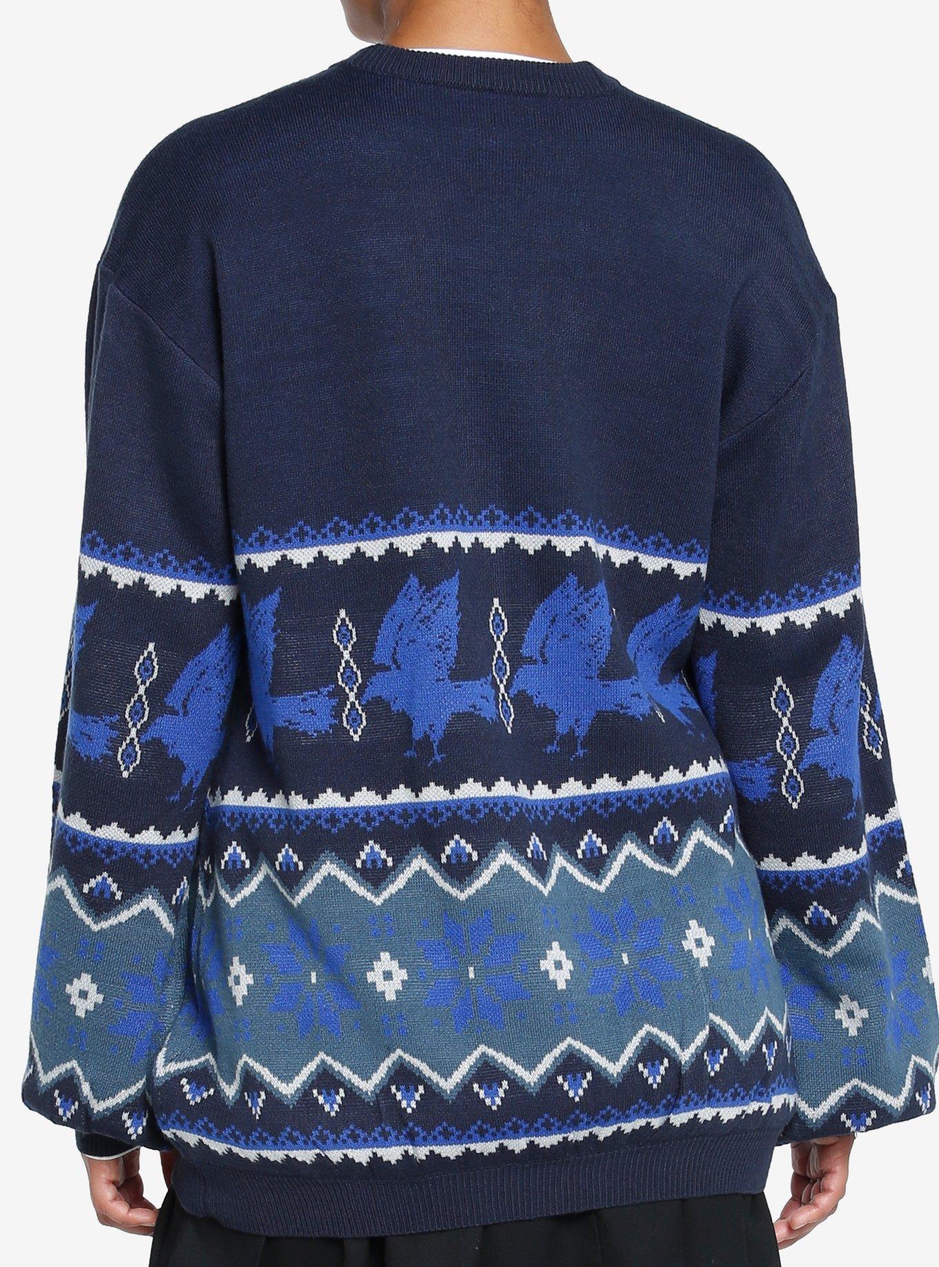 Harry Potter Ravenclaw Fair Isle Girls Cardigan, BLUE, alternate