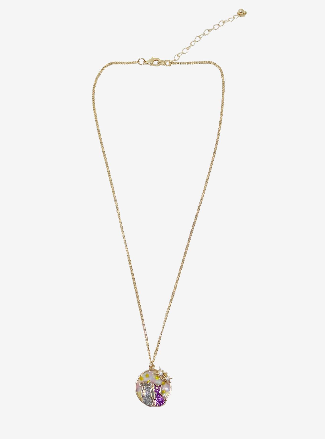 Sailor Moon Luna & Artemis Moon Glitter Pendant Necklace, , alternate