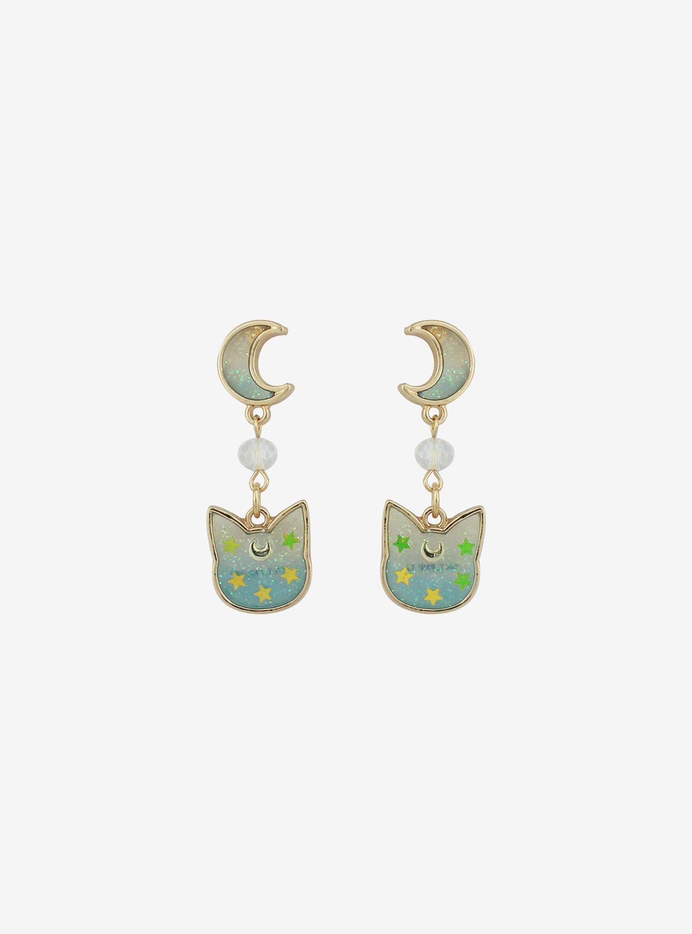 Sailor Moon Artemis Galaxy Drop Earrings, , alternate
