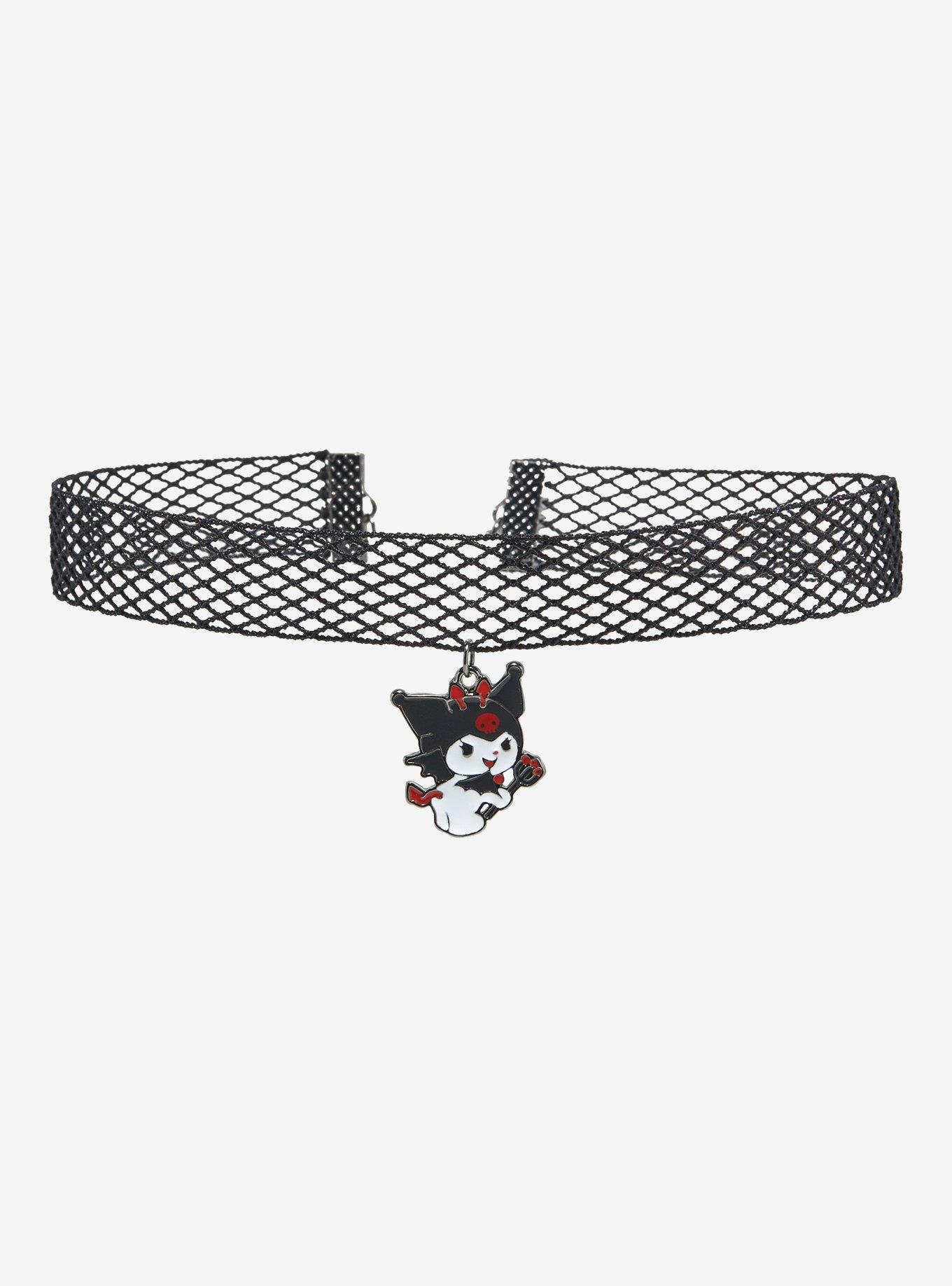 Kuromi Devil Fishnet Choker, , alternate