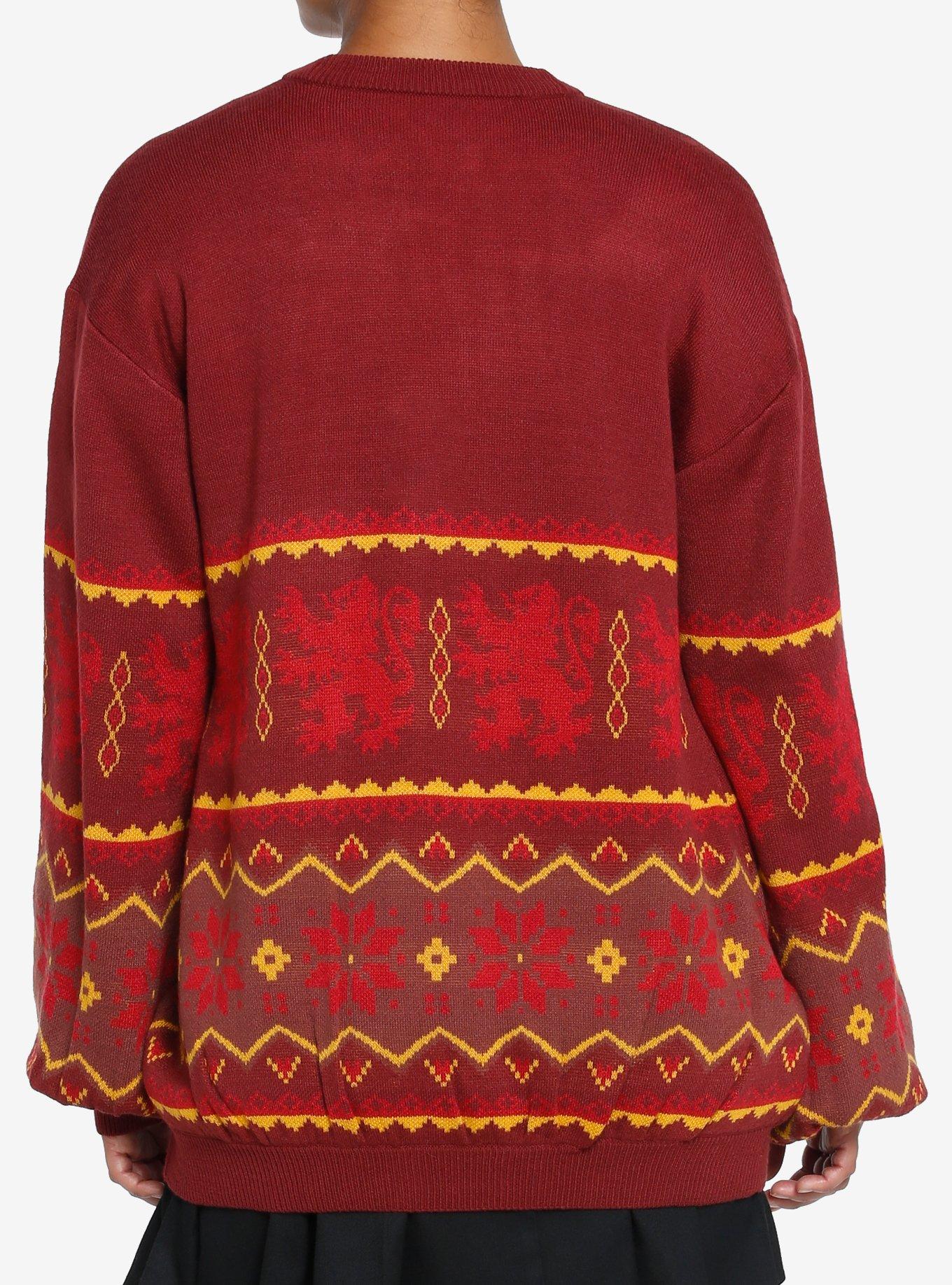 Harry Potter Gryffindor Fair Isle Cardigan, RED, alternate