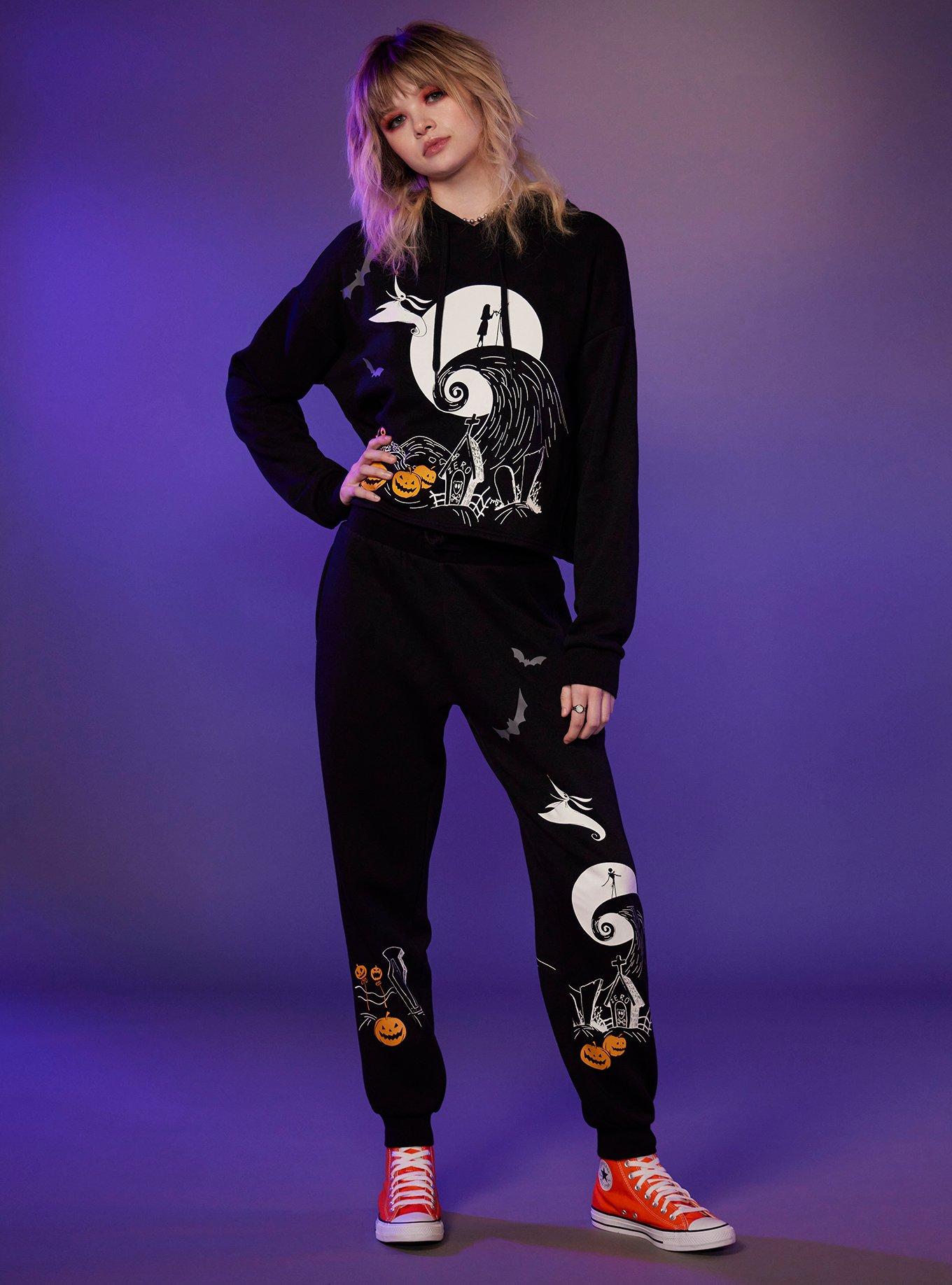 Her Universe The Nightmare Before Christmas Spiral Hill Girls Jogger Sweatpants, ORANGE, alternate