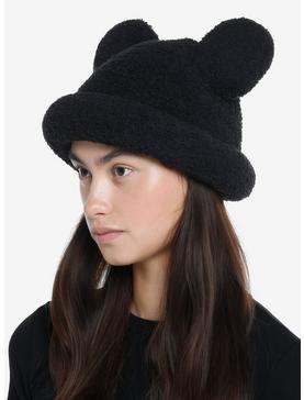 Black Mouse Ears Chenille Bucket Hat, , hi-res