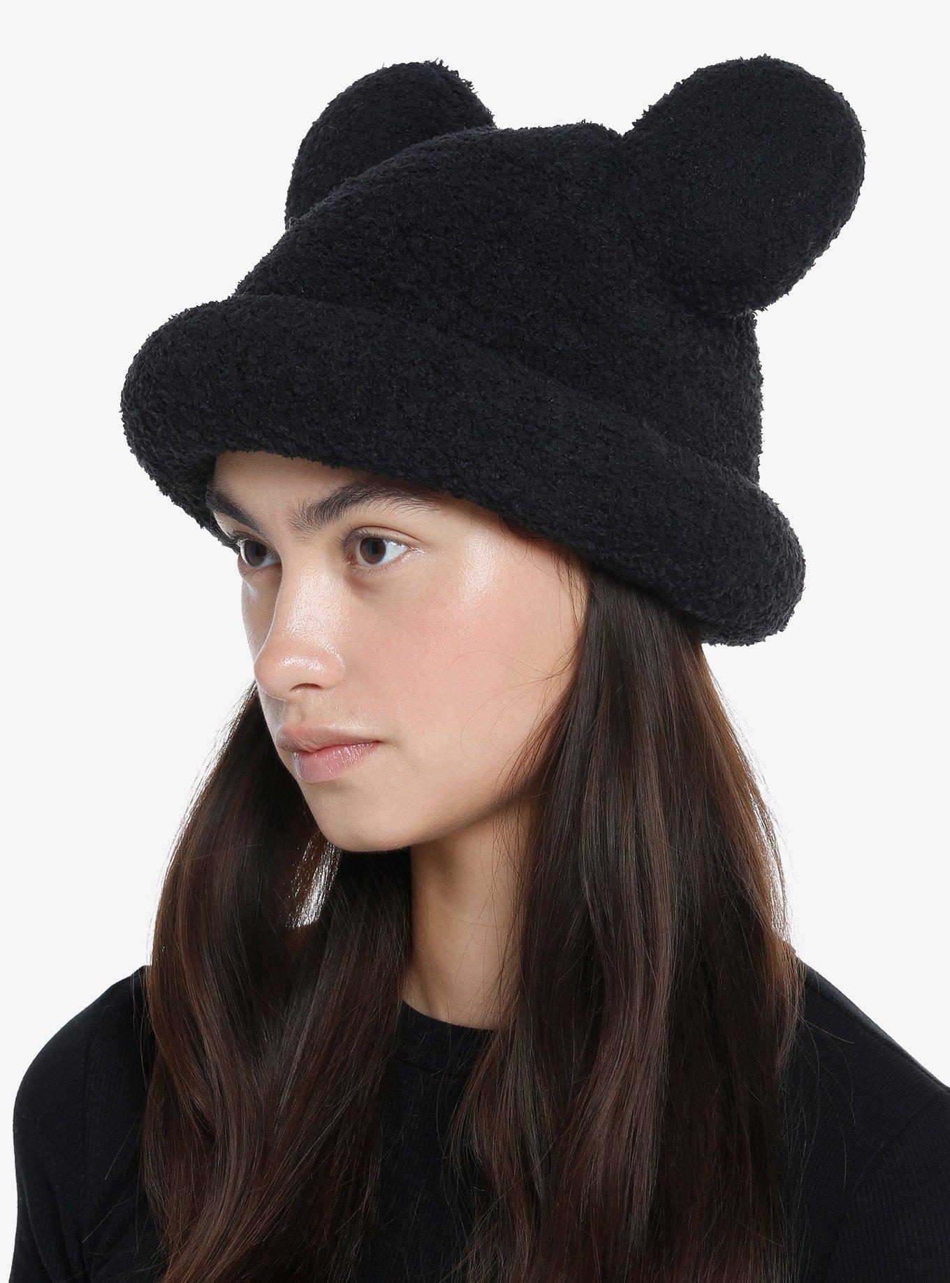 Black Mouse Ears Chenille Bucket Hat, , alternate
