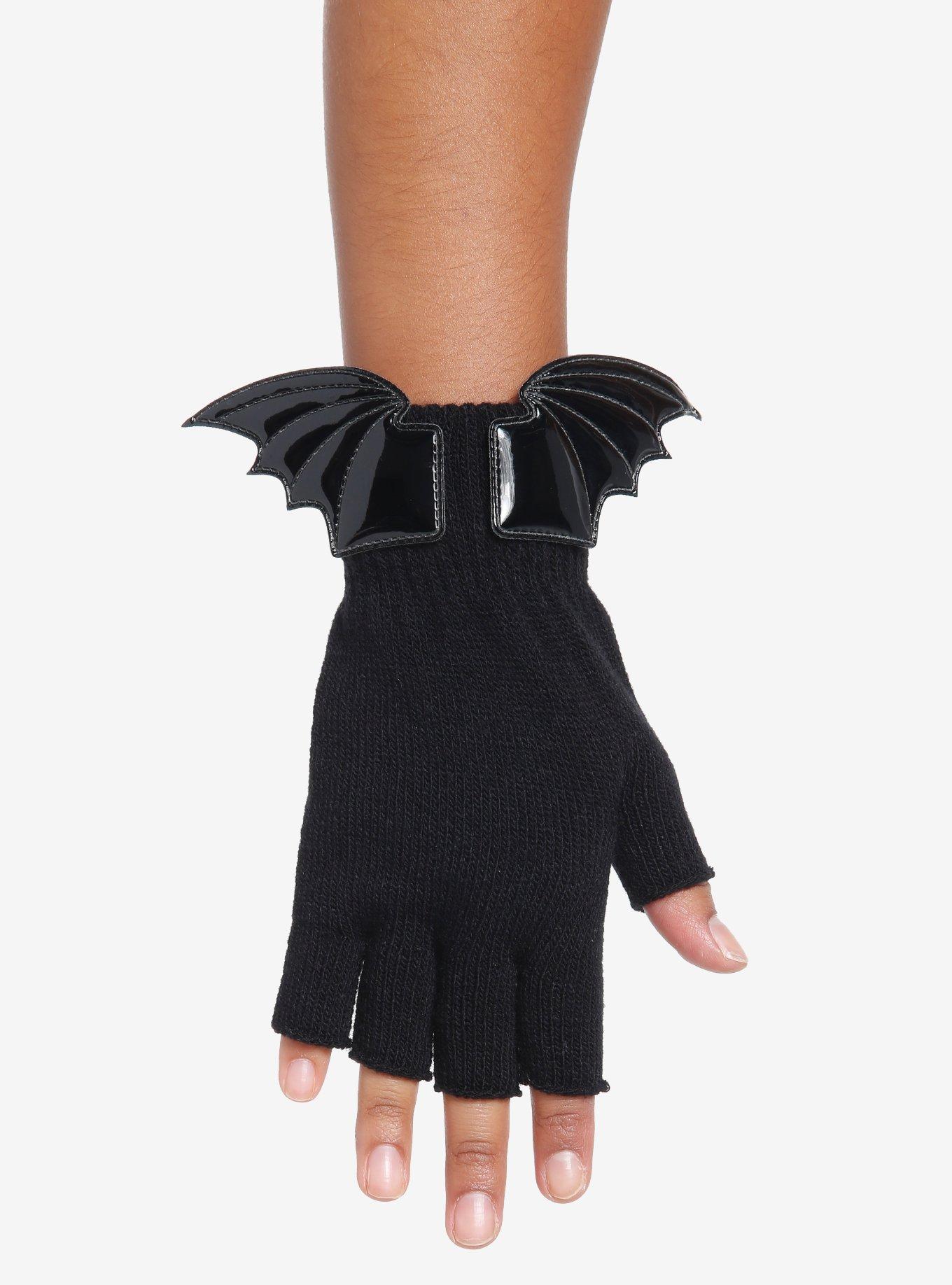 Bat Wing Fingerless Gloves, , alternate