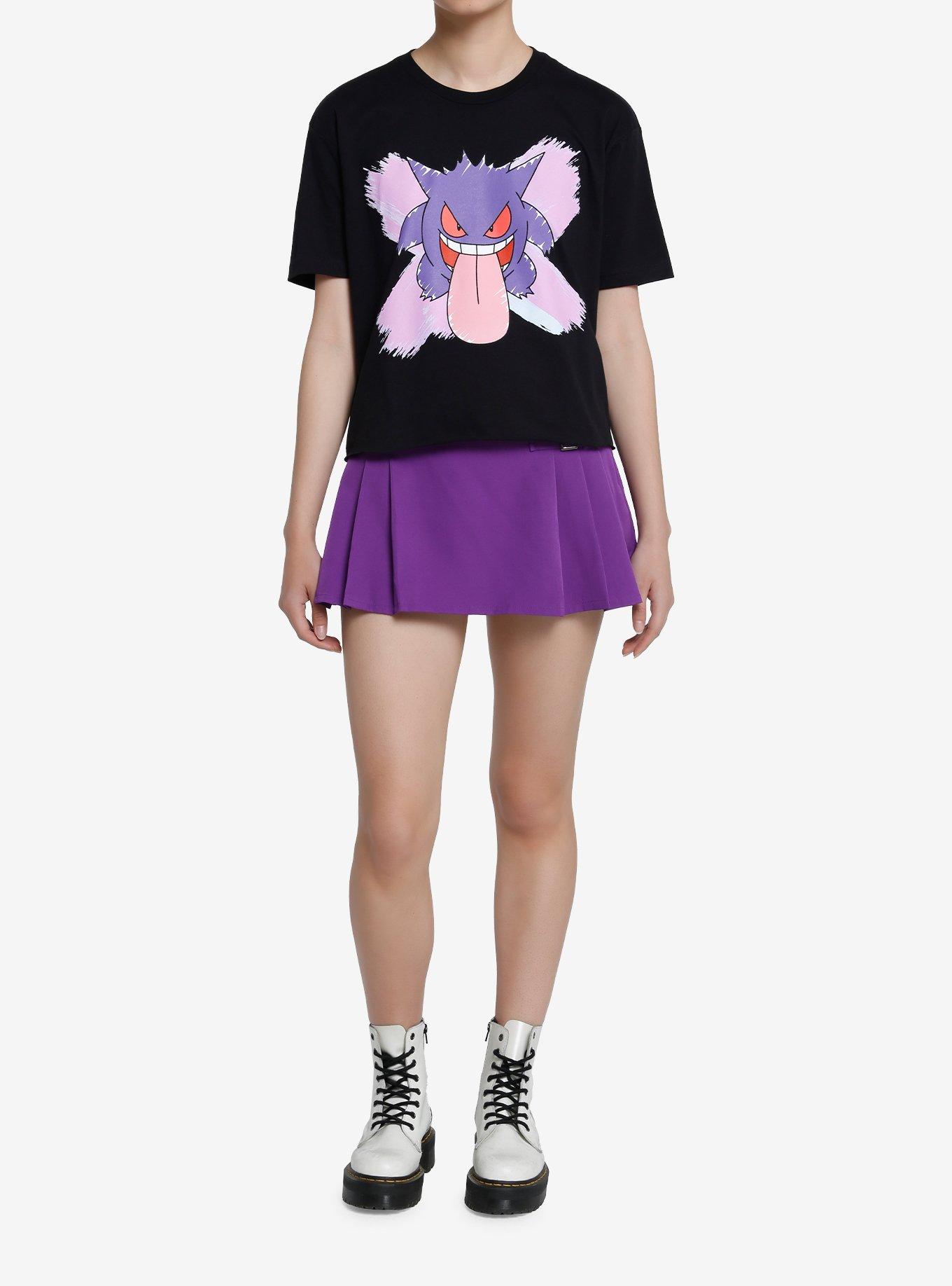 Pokemon Gengar Girls Crop T-Shirt, MULTI, alternate