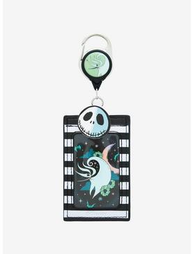 Disney The Nightmare Before Christmas Jack & Sally Striped Retractable Lanyard - BoxLunch Exclusive, , hi-res