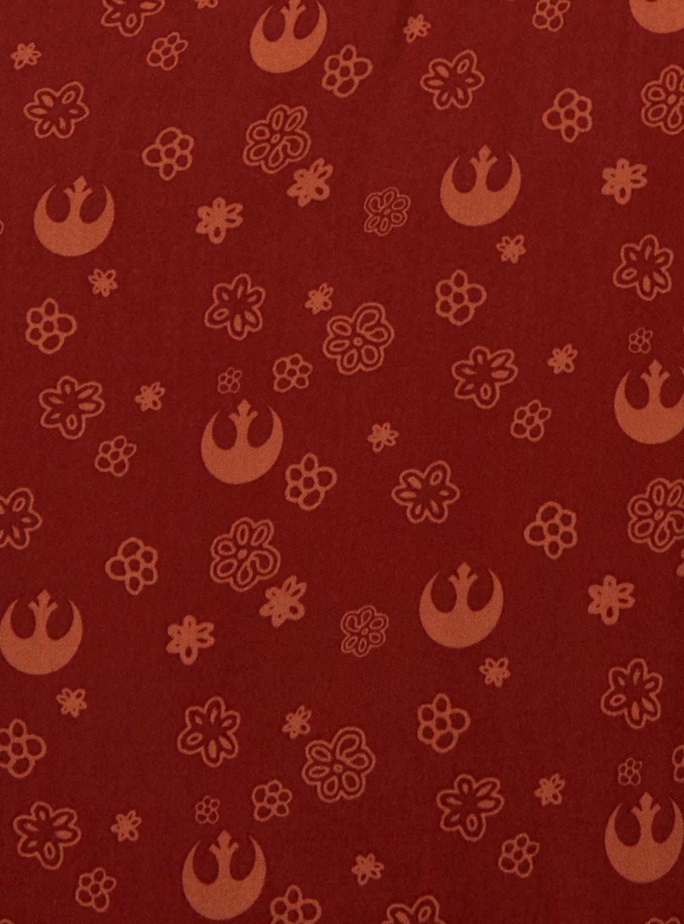 Her Universe Star Wars Rebellion Floral Allover Print Smock Dress Plus Size, RED, alternate