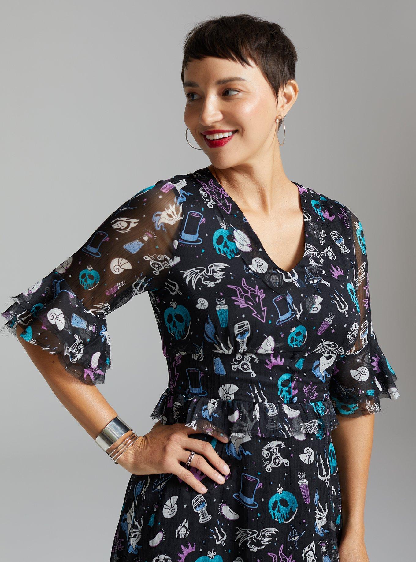 Disney Villains Icons Allover Print Dress, MULTI, alternate