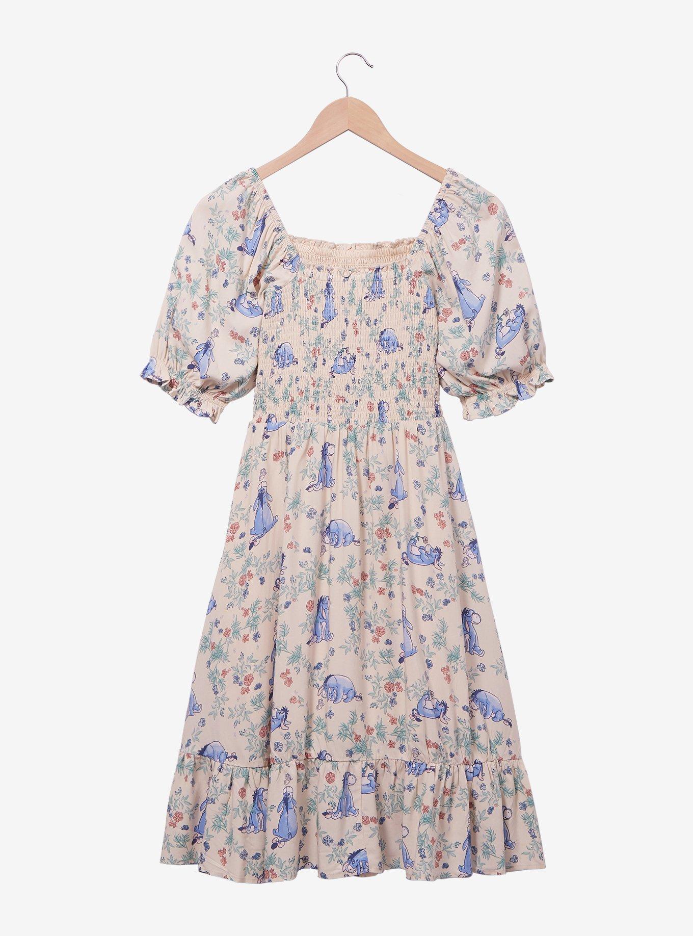 Her Universe Disney Winnie the Pooh Eeyore Floral Allover Print Smock Dress Plus Size, MULTI, alternate