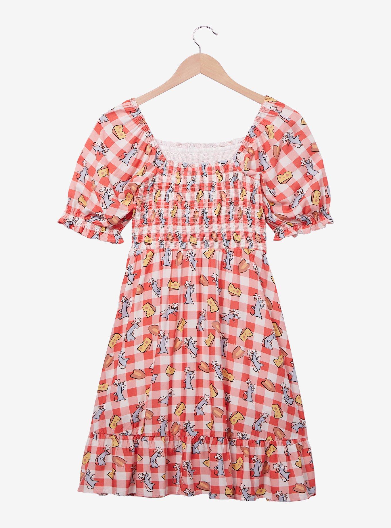 Her Universe Disney Pixar Ratatouille Remy & Food Gingham Smock Dress Plus Size, MULTI, alternate