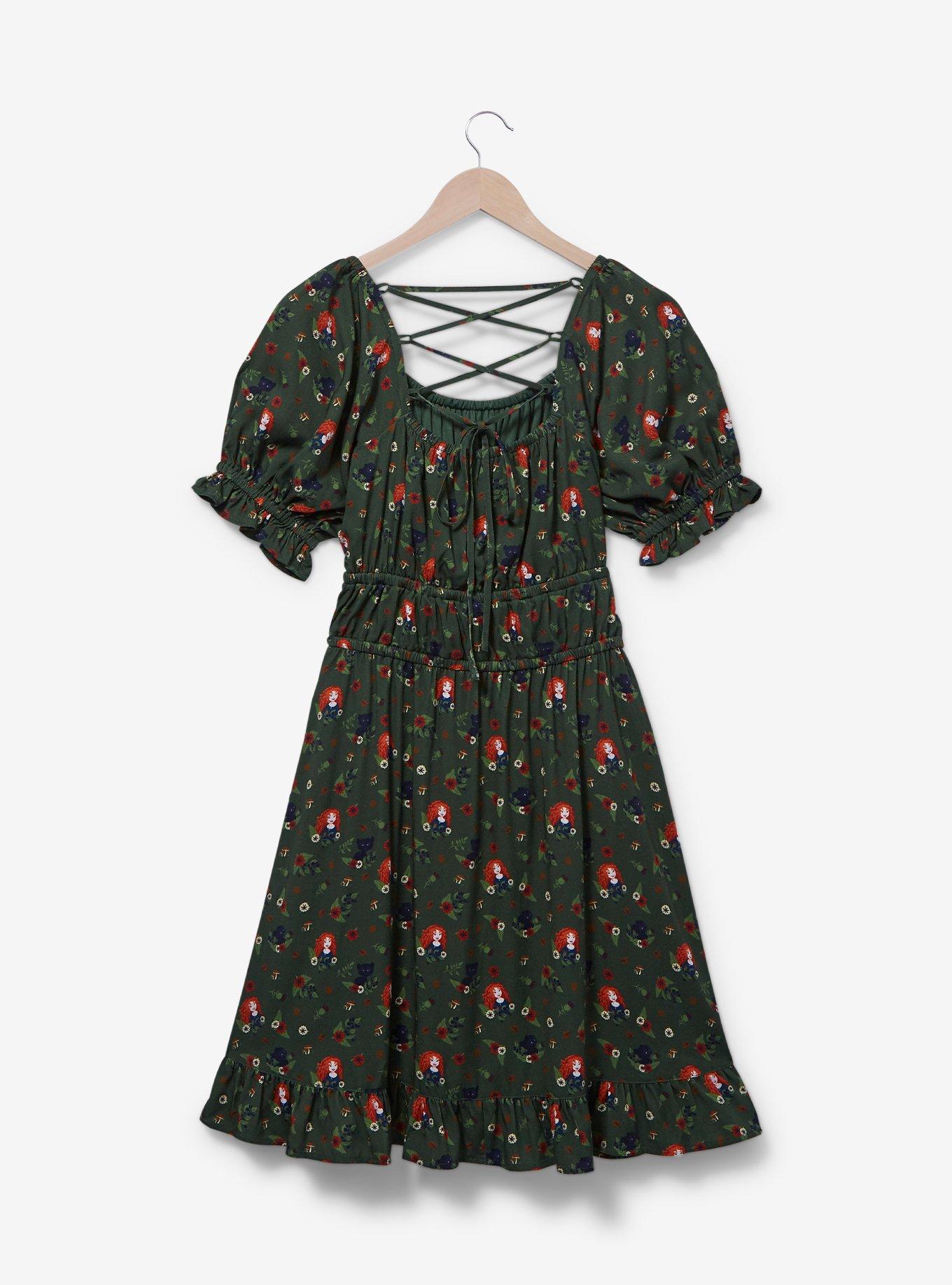 Disney Pixar Brave Merida & Bears Allover Print Smock Dress Plus Size, MULTI, alternate