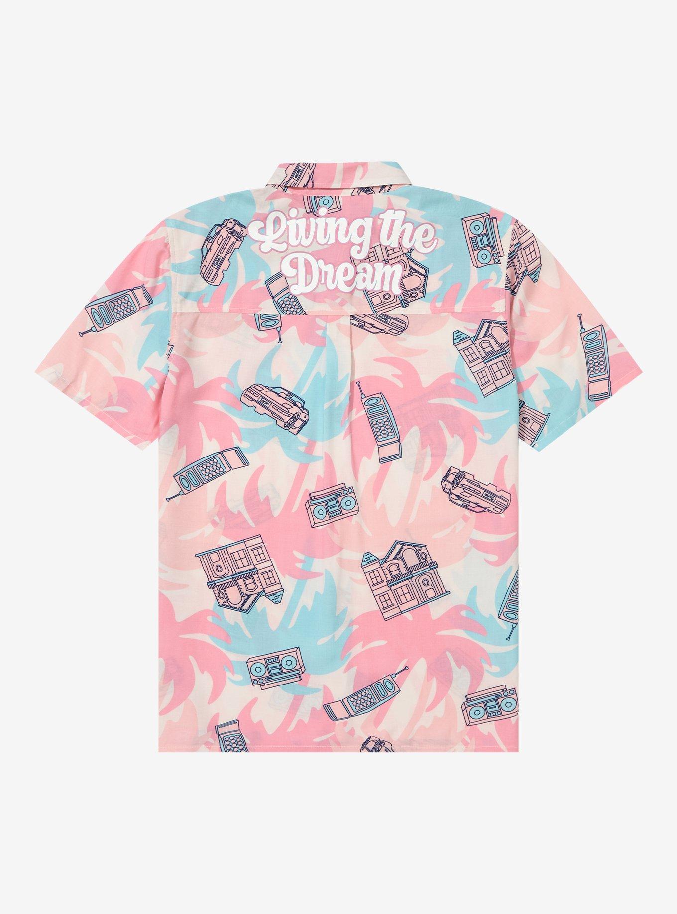 Barbie Icons Allover Print Women's Woven Button-Up - BoxLunch Exclusive, MULTI, alternate