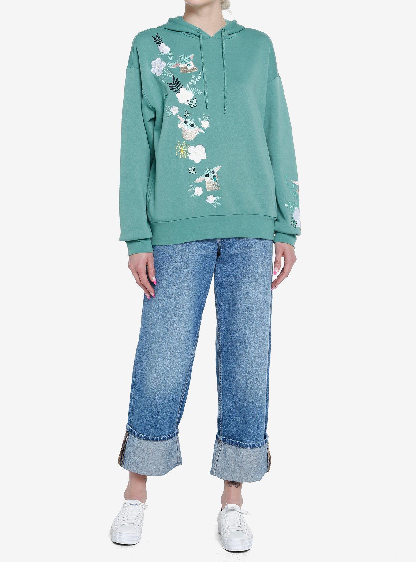 Her Universe Star Wars The Mandalorian Grogu Flowers Hoodie Her Universe Exclusive, , hi-res