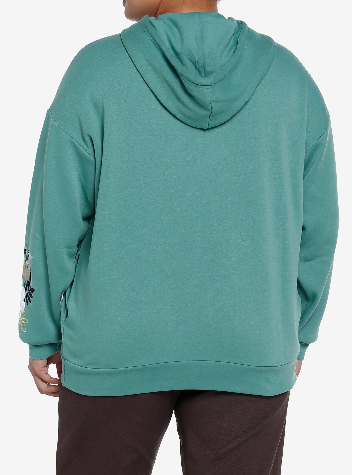 Her Universe Star Wars The Mandalorian Grogu Flowers Hoodie Plus Size Her Universe Exclusive, GREEN, alternate