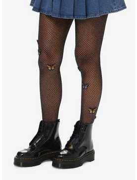 Butterfly Applique Fishnet Tights, , hi-res