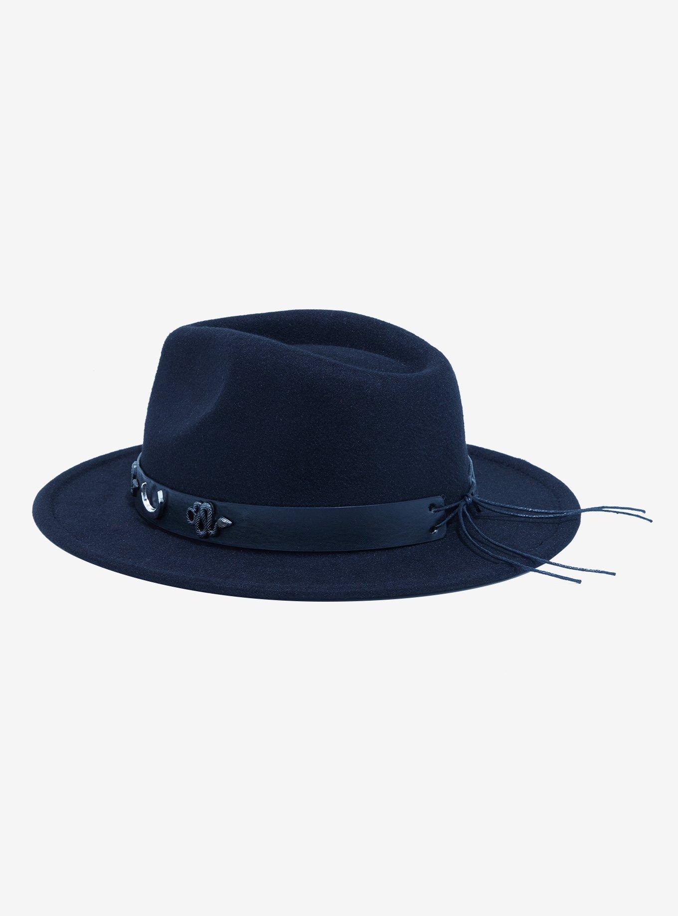 Snake Band Wide Brim Fedora, , alternate