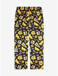 Harry Potter Hufflepuff Quidditch Allover Print Sleep Pants - BoxLunch Exclusive, BRIGHT YELLOW, alternate