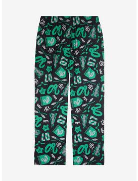 Harry Potter Slytherin Quidditch Allover Print Plus Size Sleep Pants - BoxLunch Exclusive, , hi-res
