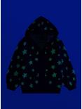 Coraline Star Glow-In-The-Dark Girls Hooded Cardigan Plus Size, WHITE, alternate