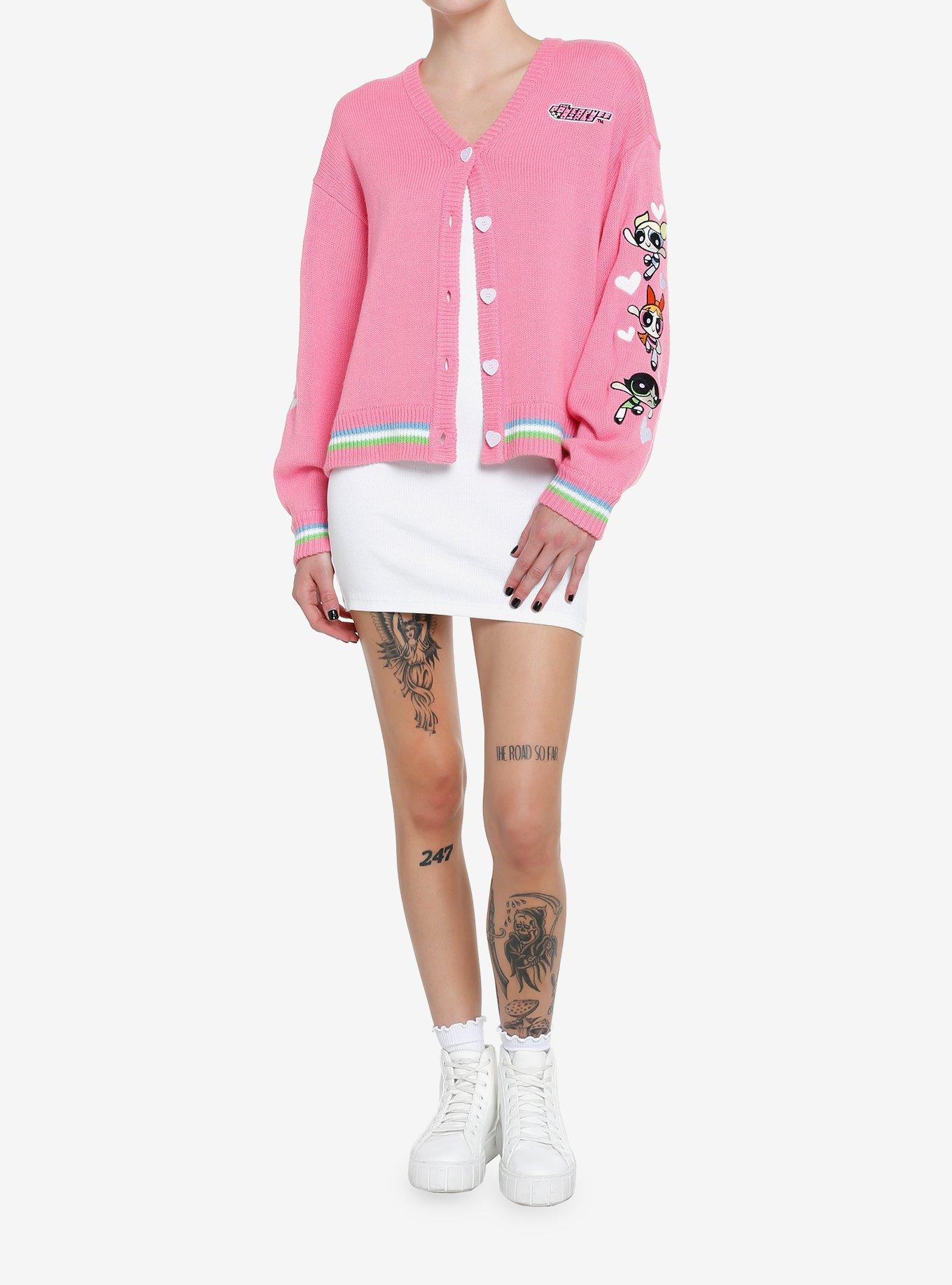 The Powerpuff Girls Stripe Girls Cardigan, MULTI, alternate