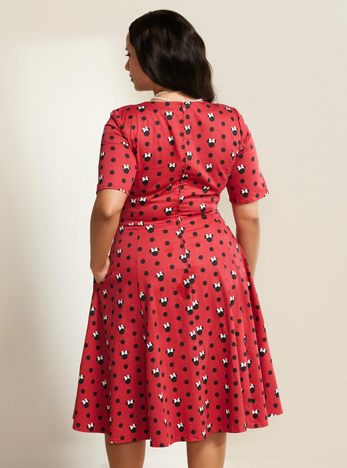 Her Universe Disney Minnie Mouse Polka Dot Retro Dress Plus Size Her Universe Exclusive, MULTI, alternate