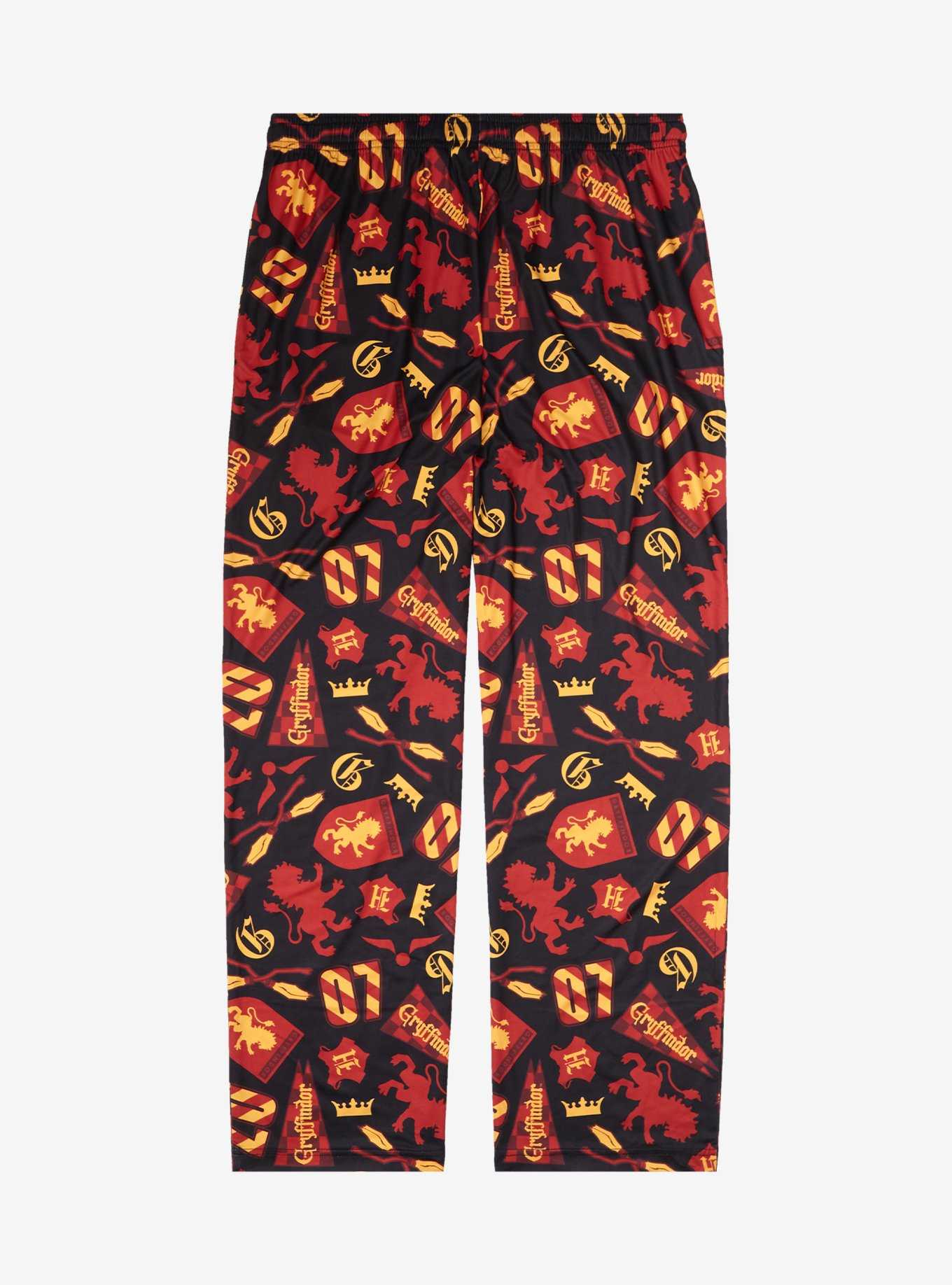 Harry Potter Gryffindor Quidditch Allover Print Sleep Pants - BoxLunch Exclusive, , hi-res
