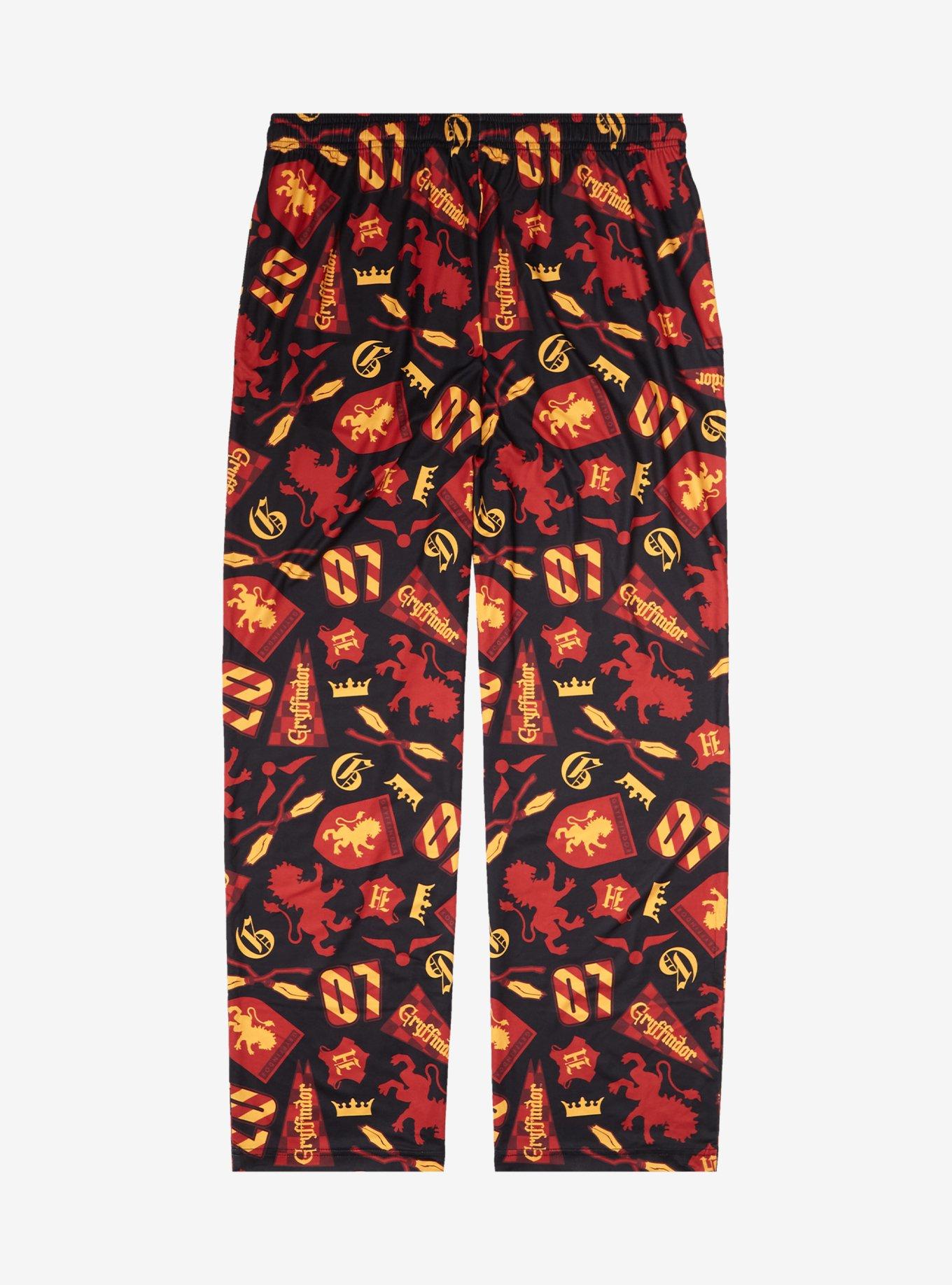 Harry Potter Gryffindor Quidditch Allover Print Plus Size Sleep Pants - BoxLunch Exclusive, RED, alternate