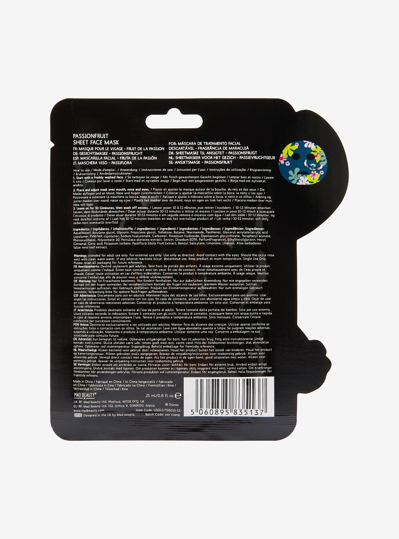 Mad Beauty Disney Lilo & Stitch Passionfruit Facial Sheet Mask, , alternate