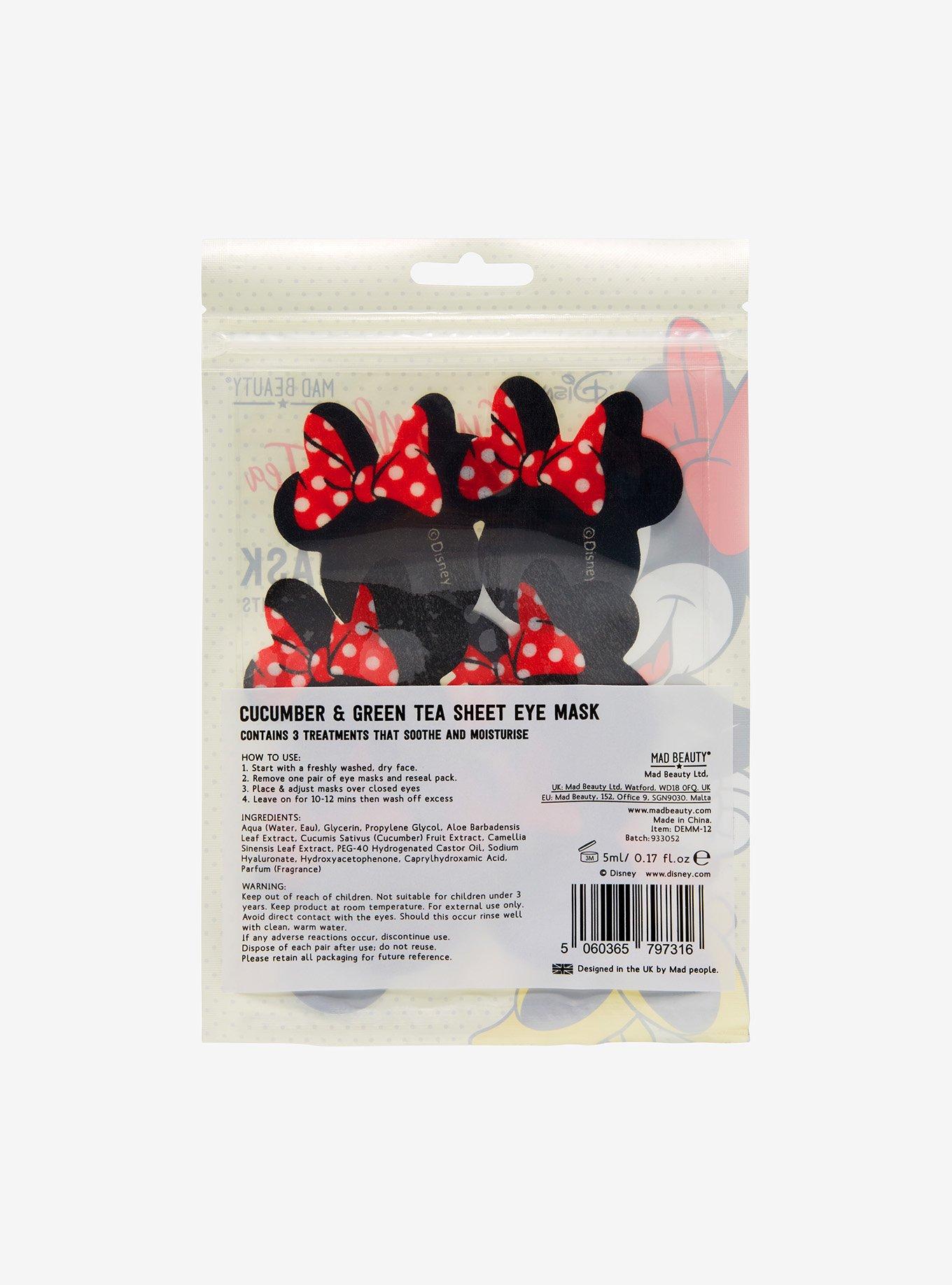 Mad Beauty Disney Minnie Mouse Cucumber & Green Tea Sheet Eye Mask 3 Pack, , alternate