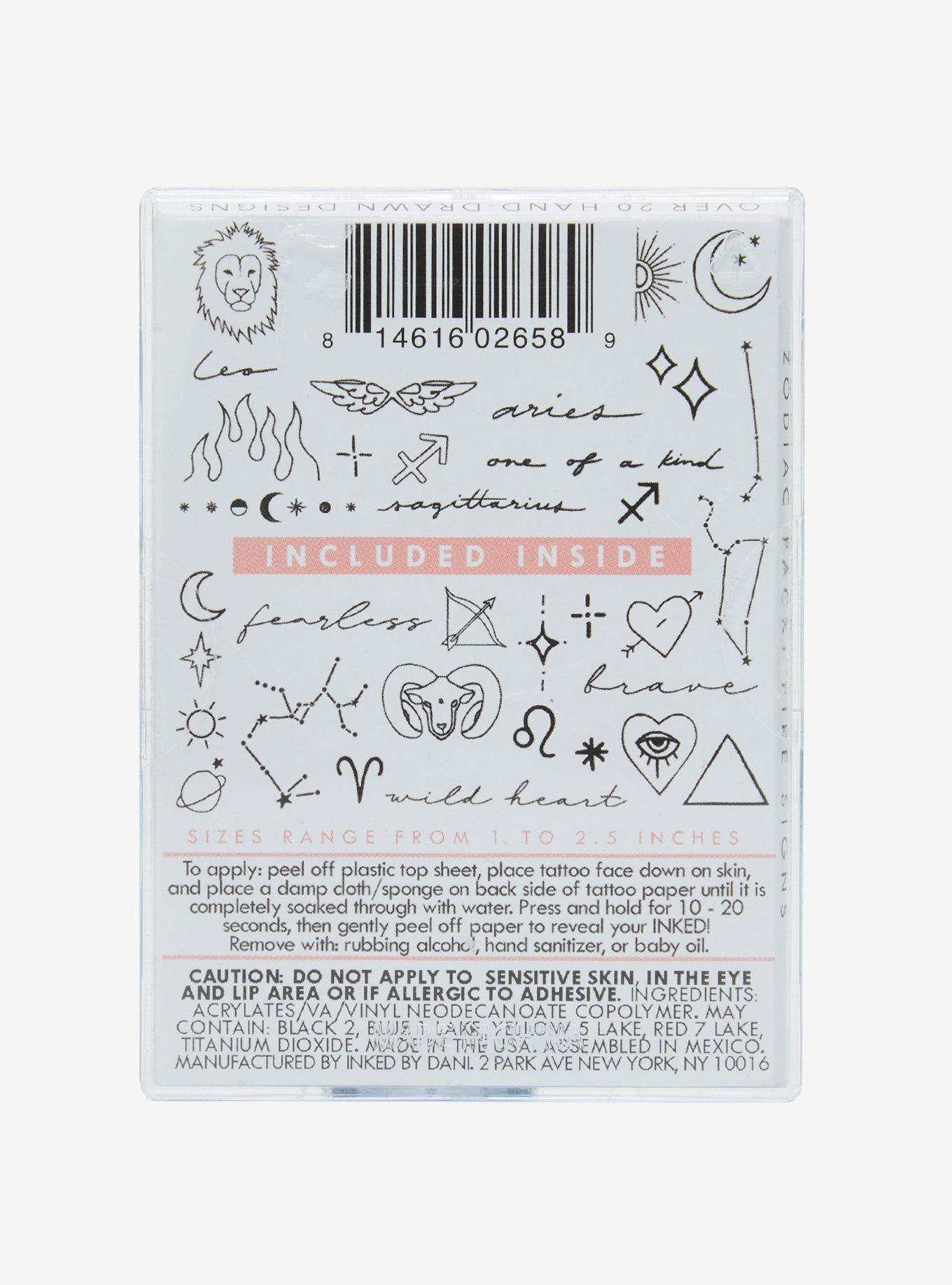 INKED By Dani Fire Sign Zodiac Temporary Tattoo Set, , alternate