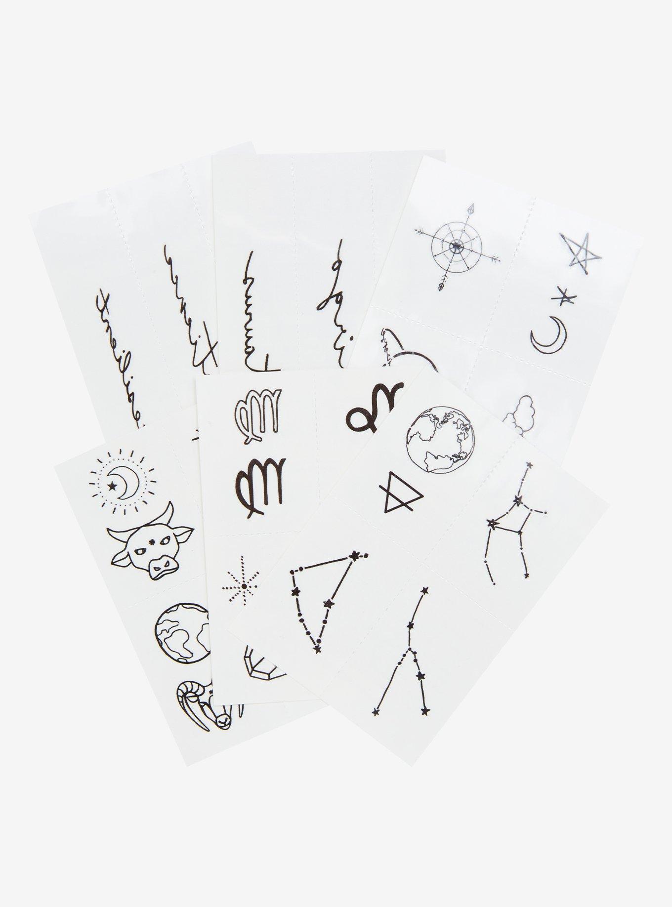 INKED By Dani Earth Sign Zodiac Temporary Tattoo Set, , alternate