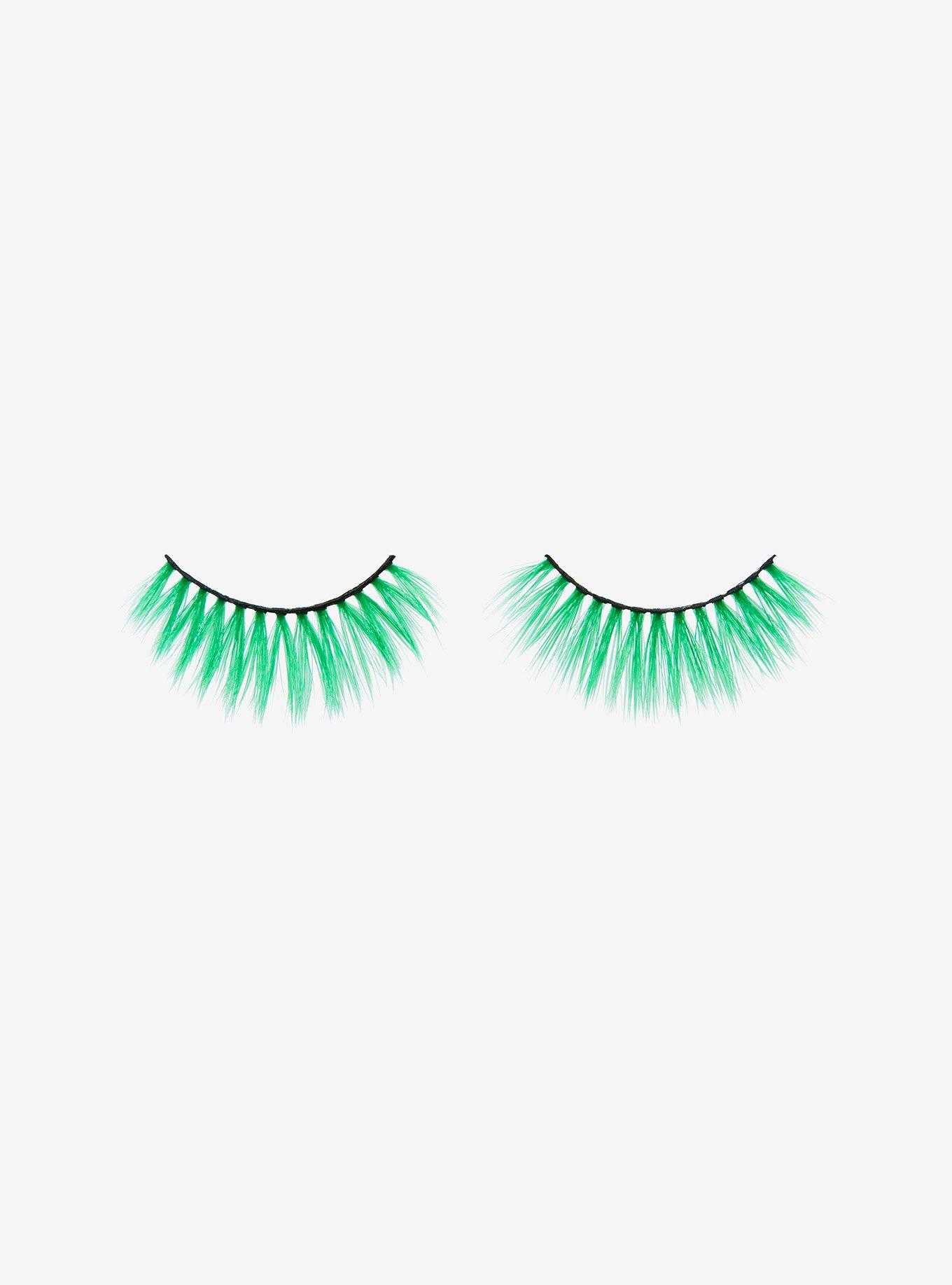 Electric Green Faux Eyelashes, , alternate