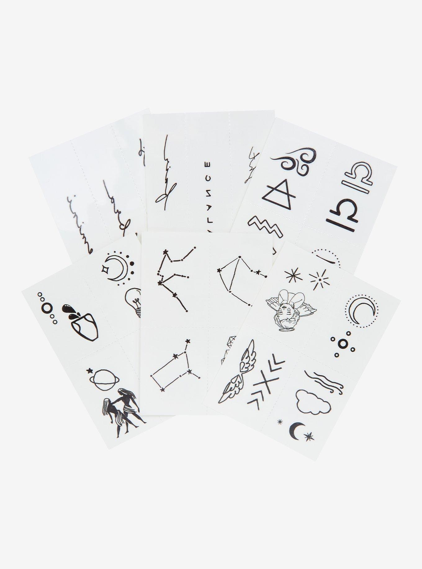 INKED By Dani Air Sign Zodiac Temporary Tattoo Set, , alternate