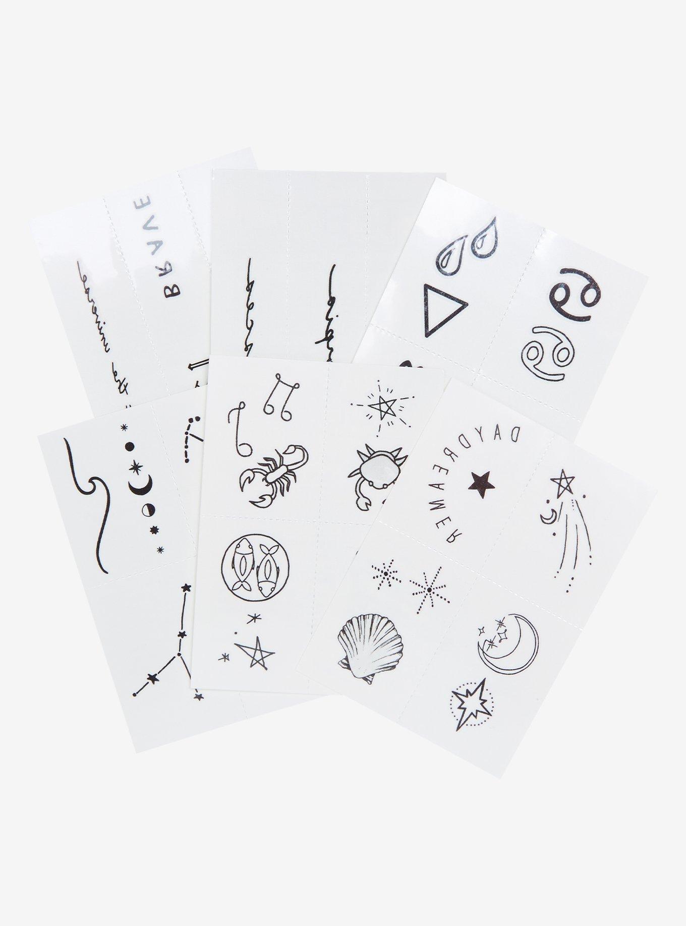 INKED By Dani Water Sign Zodiac Temporary Tattoo Set, , alternate