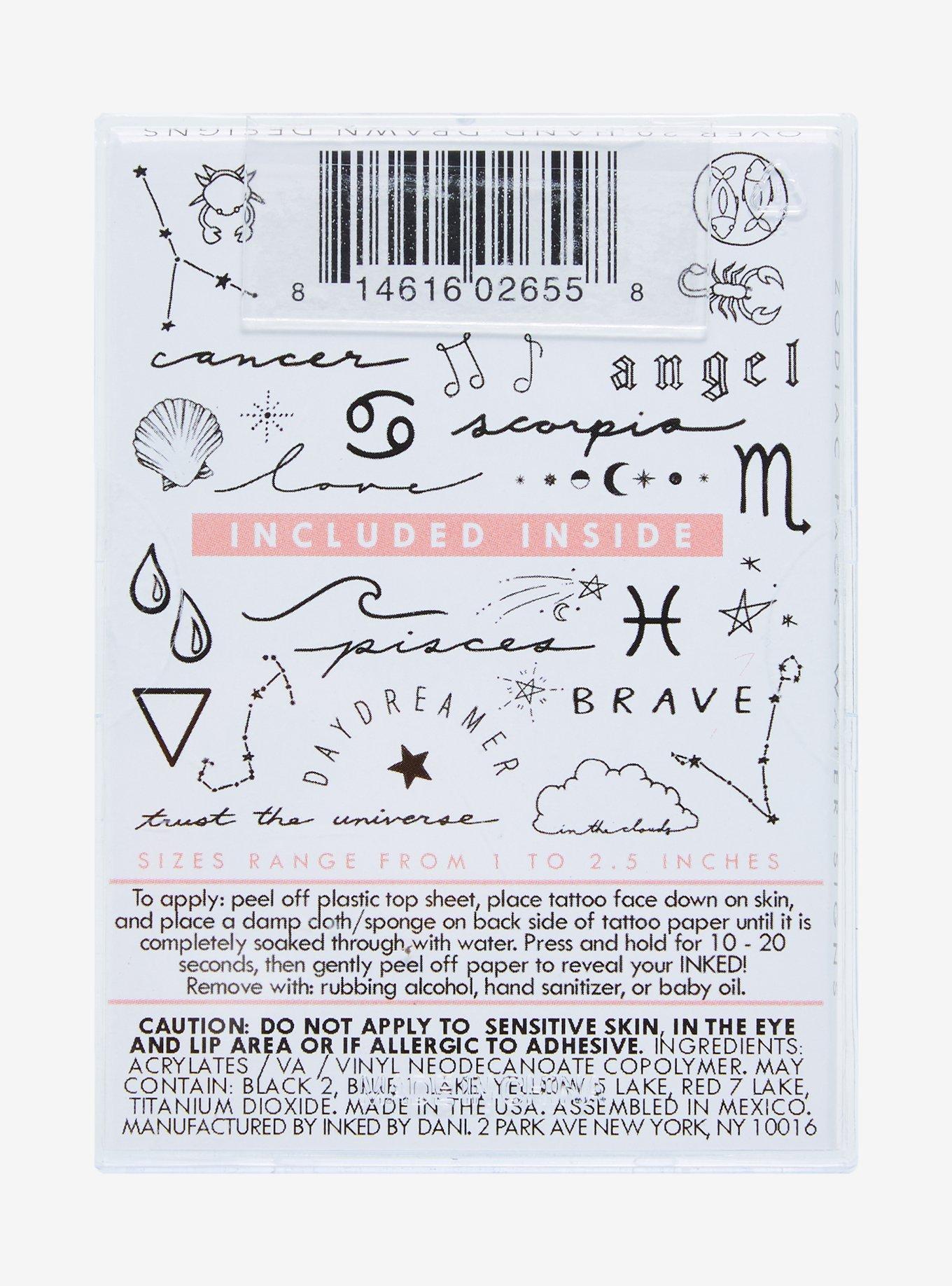 INKED By Dani Water Sign Zodiac Temporary Tattoo Set, , alternate